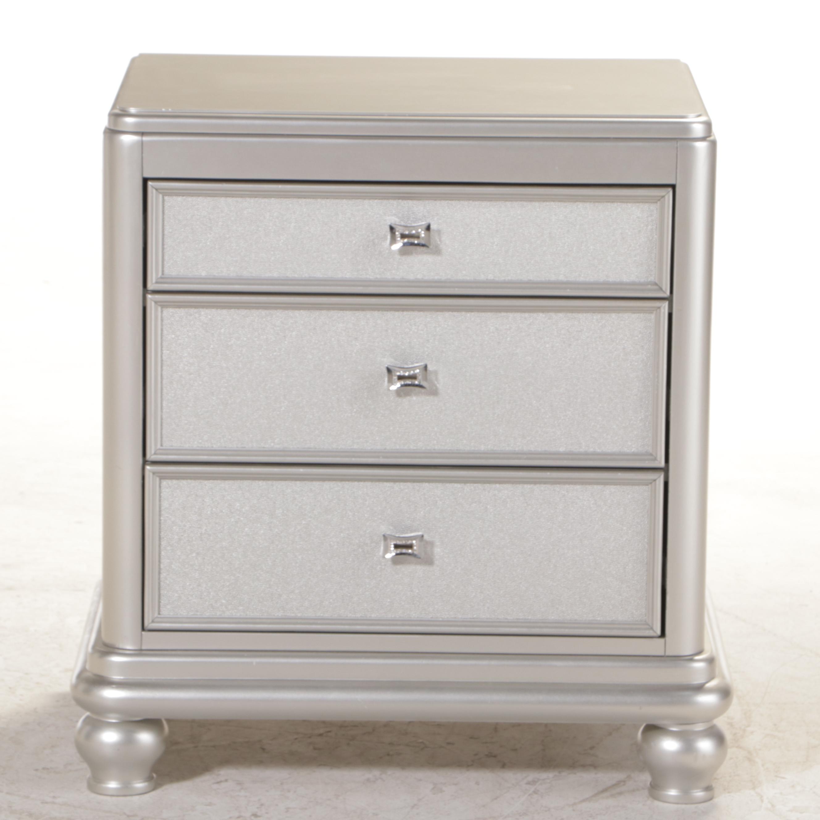 Ashley Furniture Silver-Gilt Three-Drawer Nightstand