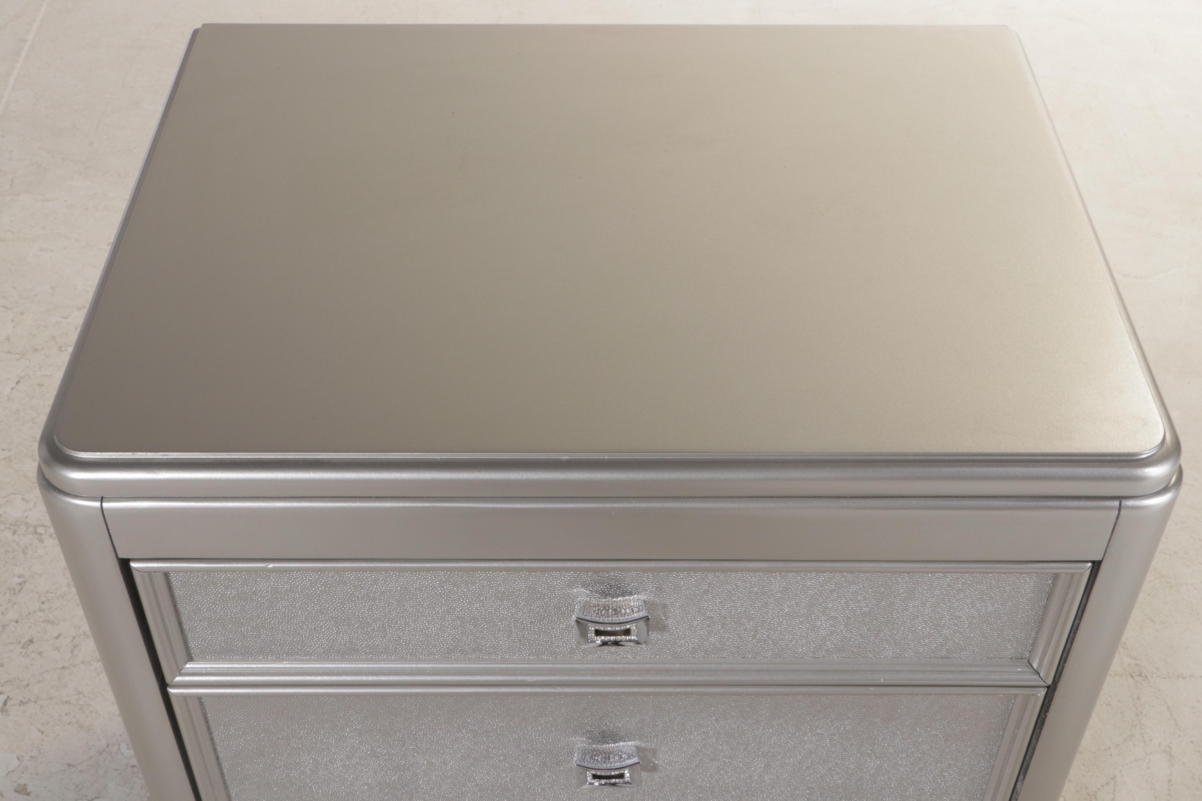 Ashley Furniture Silver-Gilt Three-Drawer Nightstand