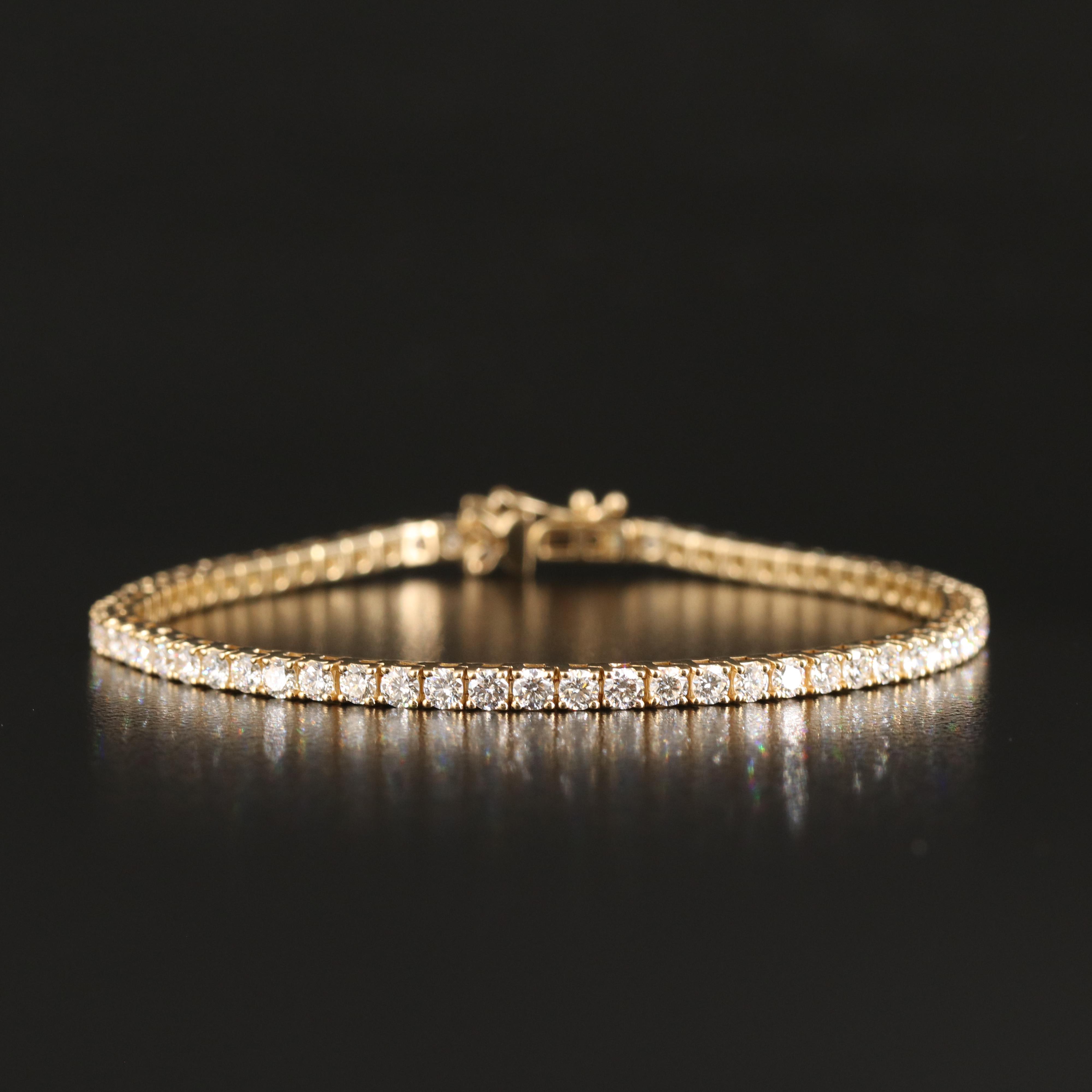 14K 5.00 CTW Lab Grown Diamond Line Bracelet with IGI Report