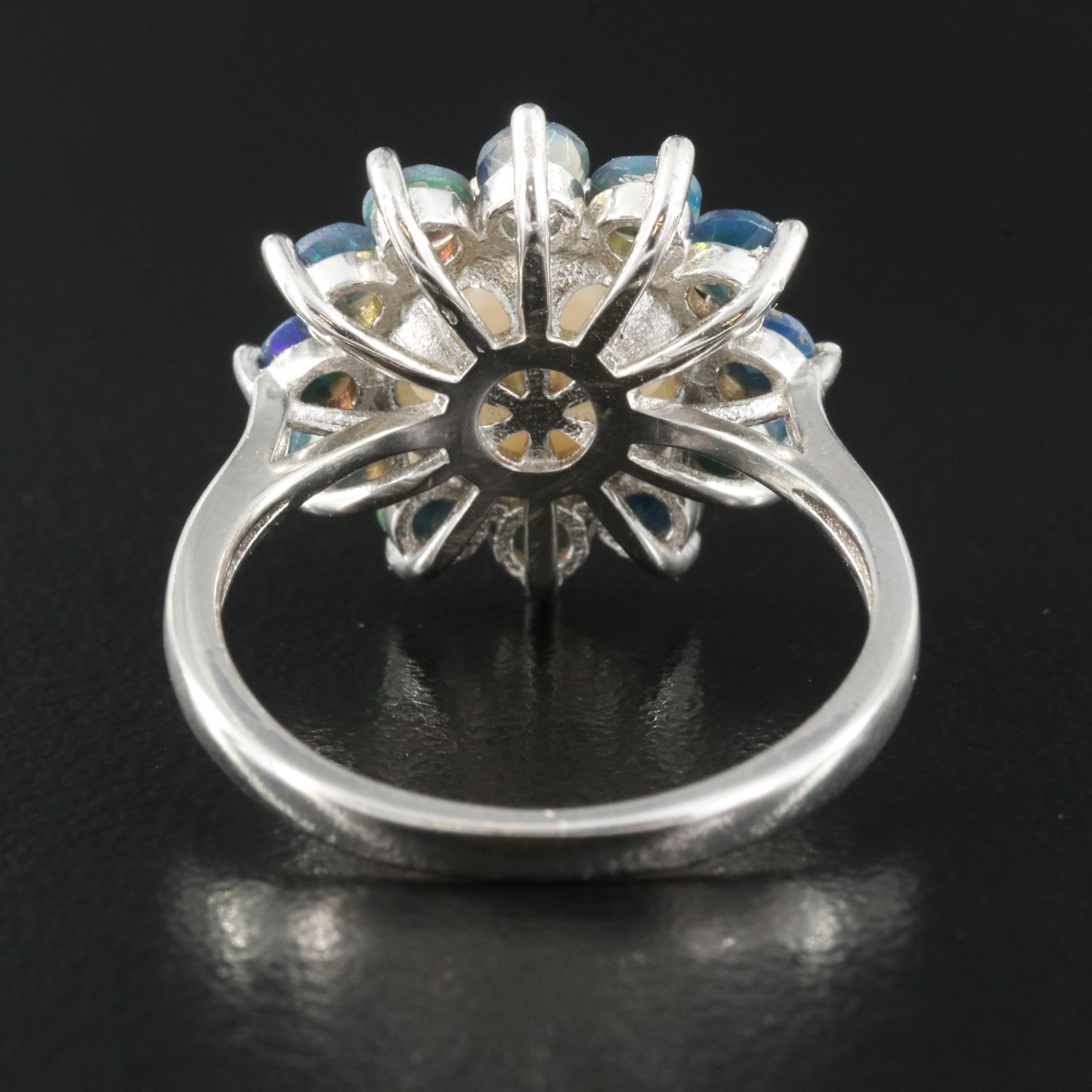 Sterling Pearl and Opal Ring