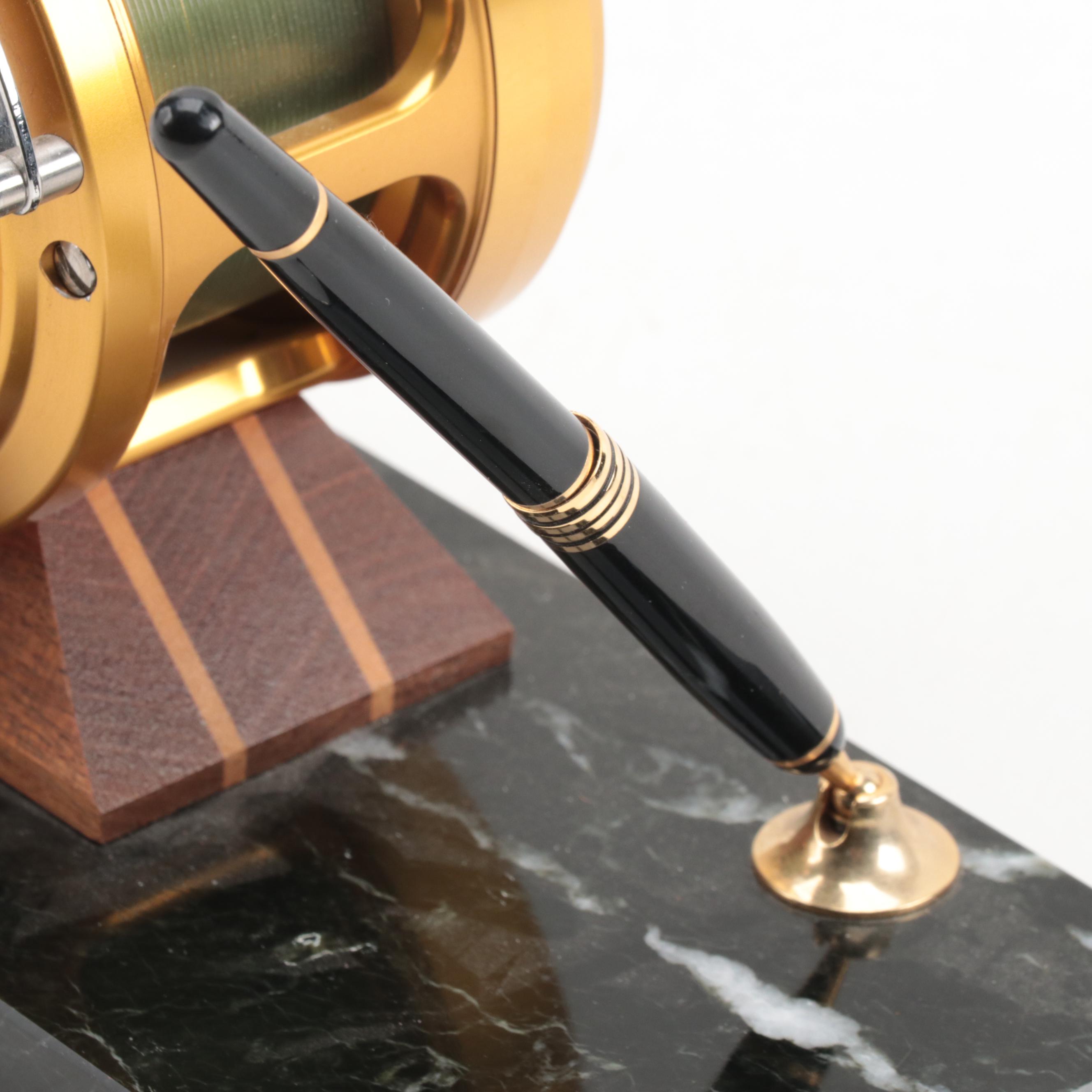 Penn Reels International II "Reel Time" Fishing Reel Desk Clock with Pen Stand