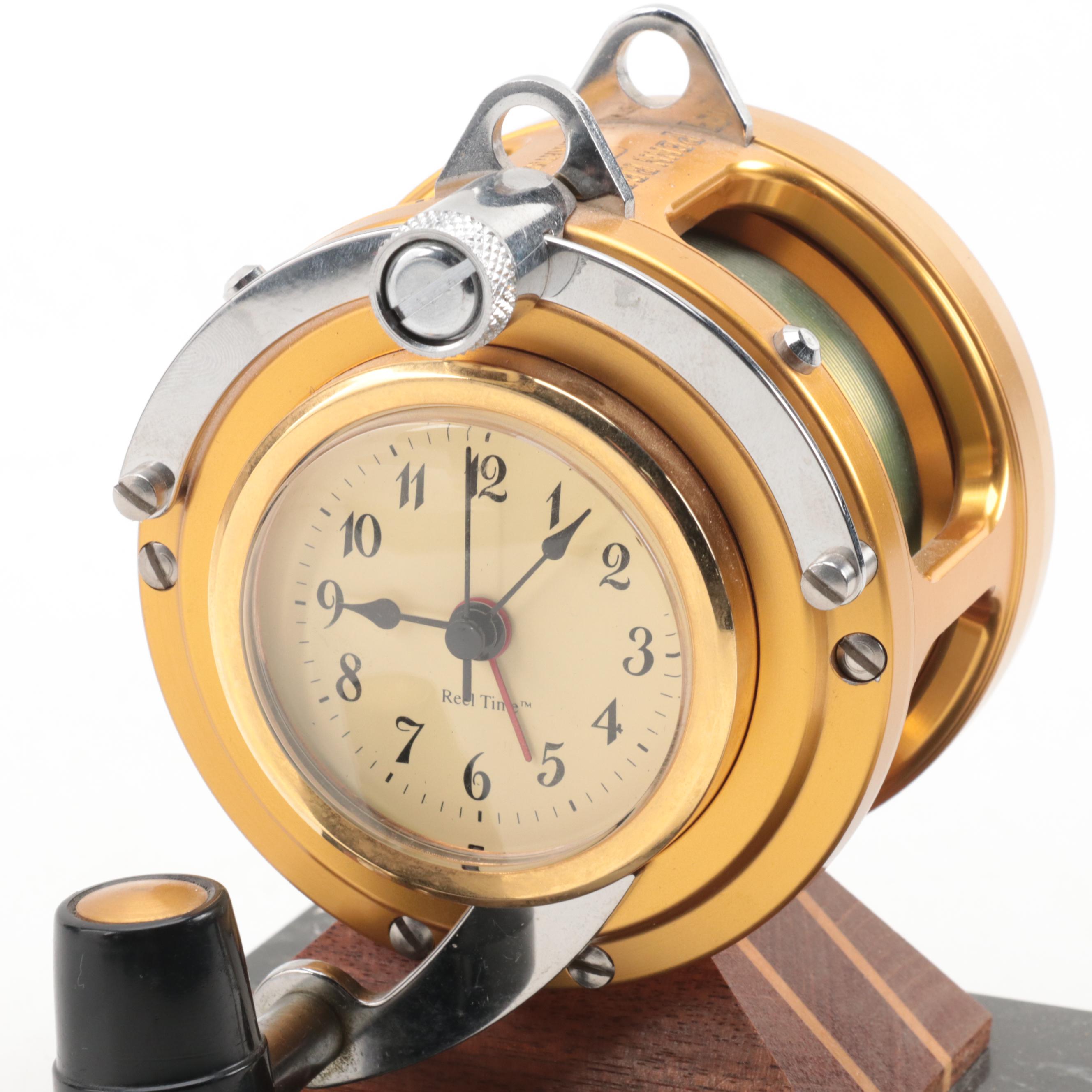 Penn Reels International II "Reel Time" Fishing Reel Desk Clock with Pen Stand