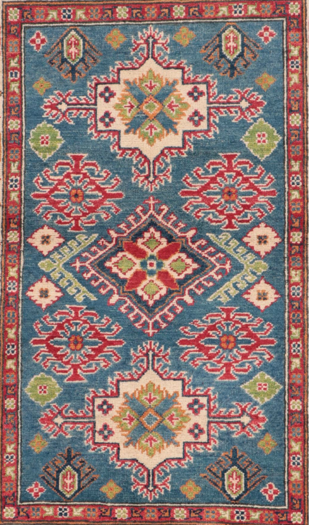3'4 x 4'11 Hand-Knotted Pakistani Kazak Accent Rug