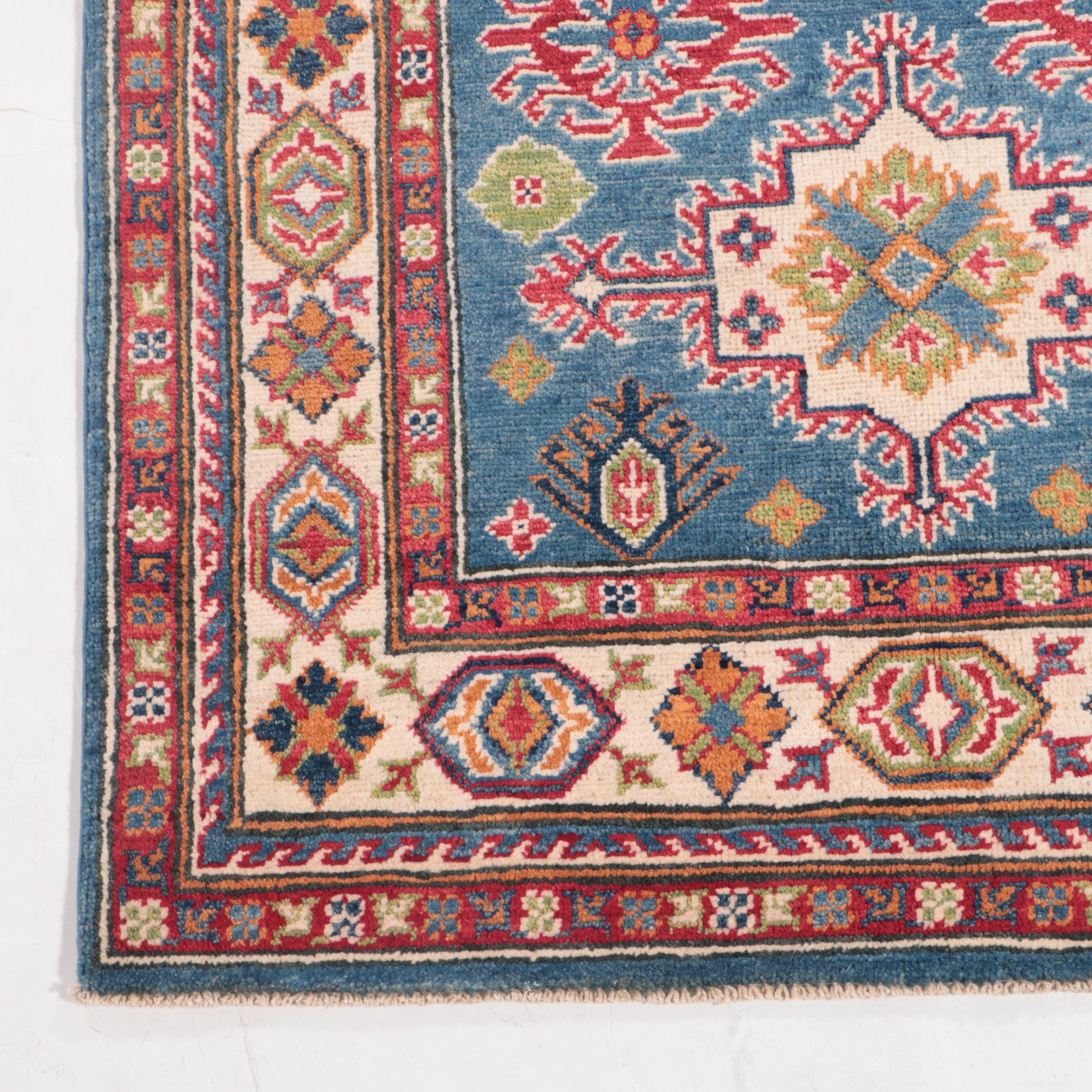 3'4 x 4'11 Hand-Knotted Pakistani Kazak Accent Rug