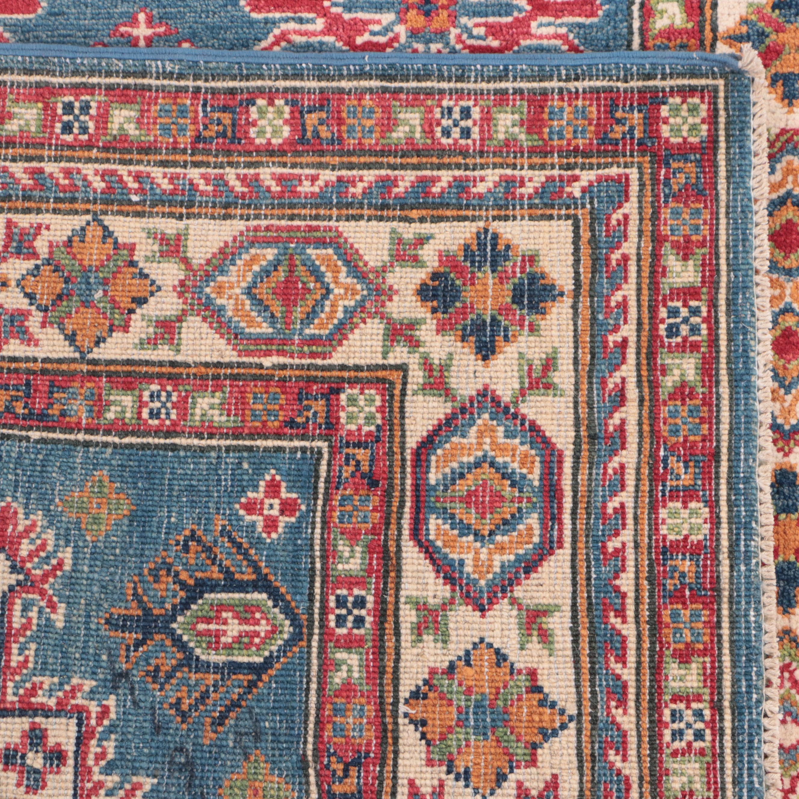 3'4 x 4'11 Hand-Knotted Pakistani Kazak Accent Rug