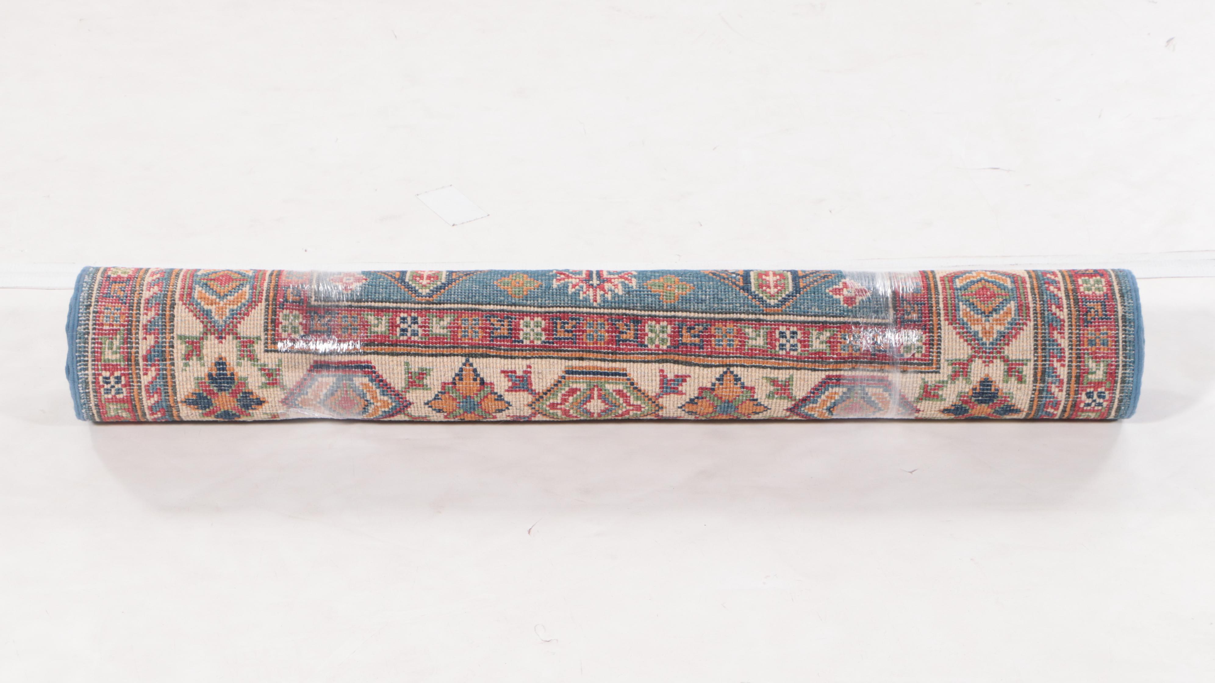 3'4 x 4'11 Hand-Knotted Pakistani Kazak Accent Rug