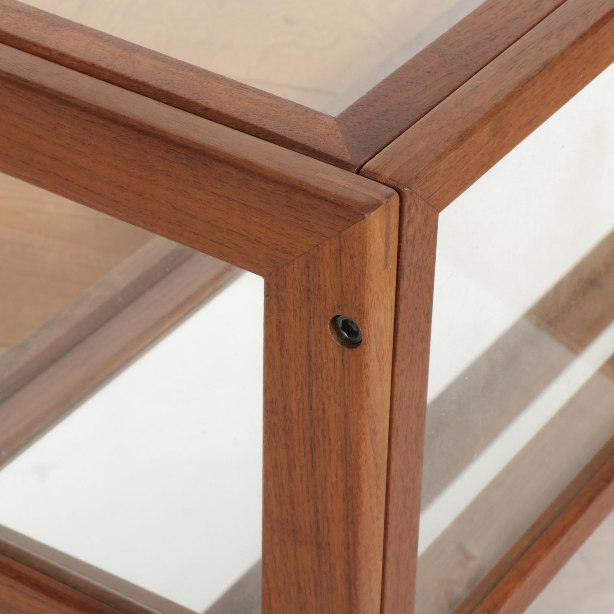 Contemporary Bench-Made Walnut and Glass Tabletop Display Case