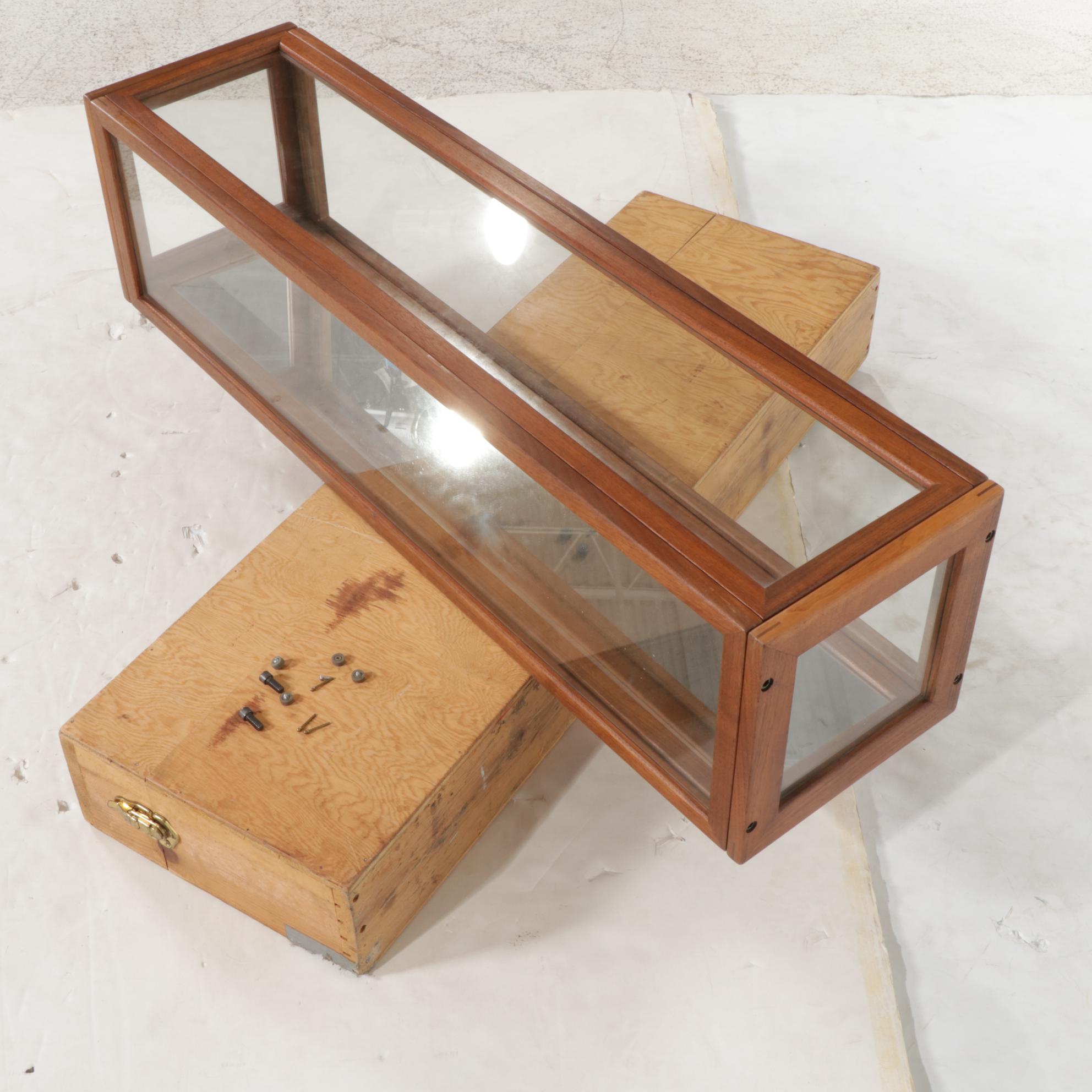 Contemporary Bench-Made Walnut and Glass Tabletop Display Case