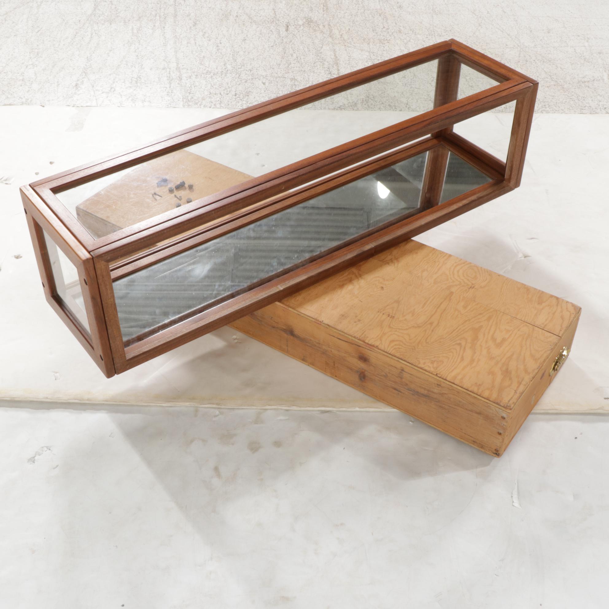 Contemporary Bench-Made Walnut and Glass Tabletop Display Case
