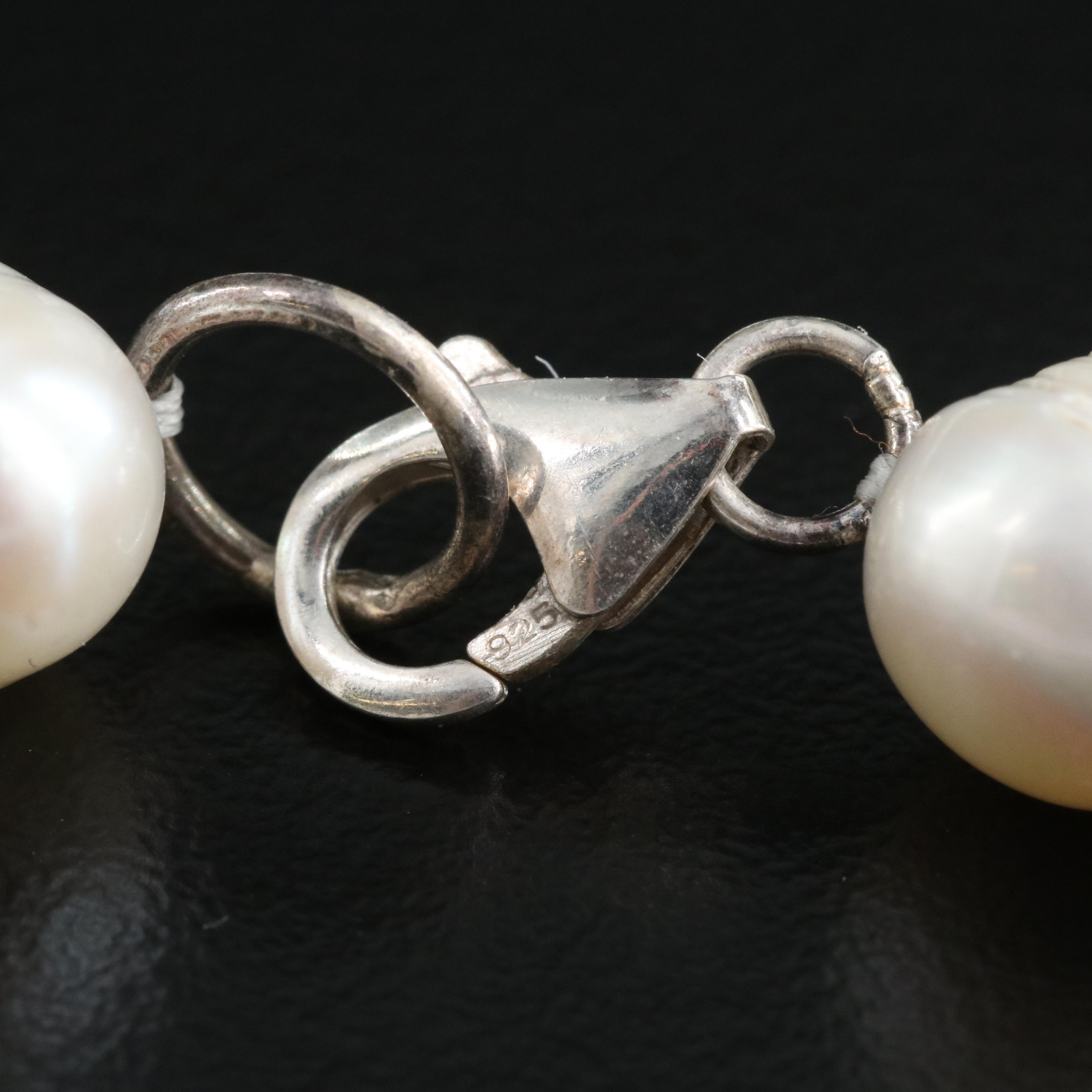 Pearl Rope Necklaces Including Sterling Clasp