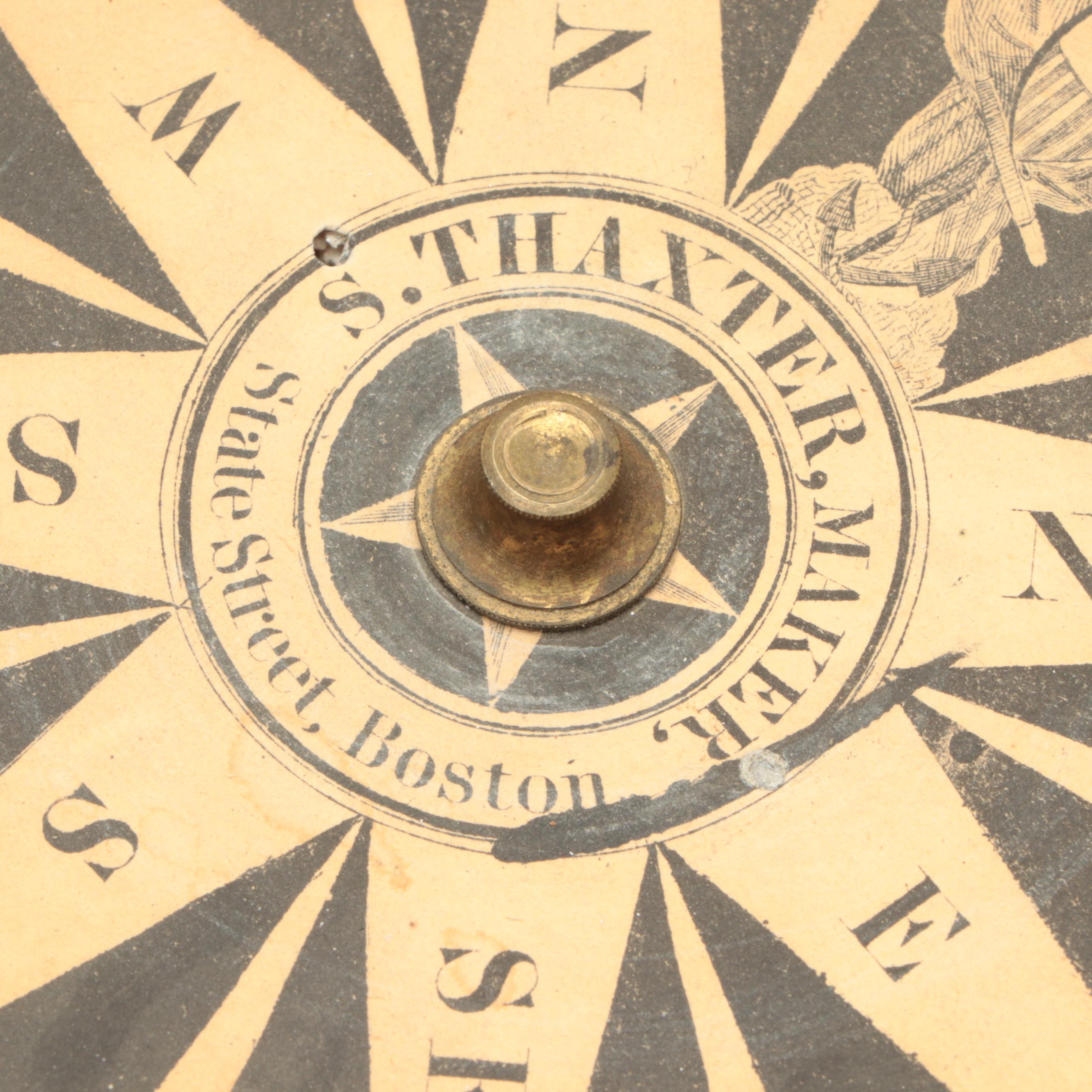 S. Thaxter Gimbaled Boxed Ship's Dry Compass
