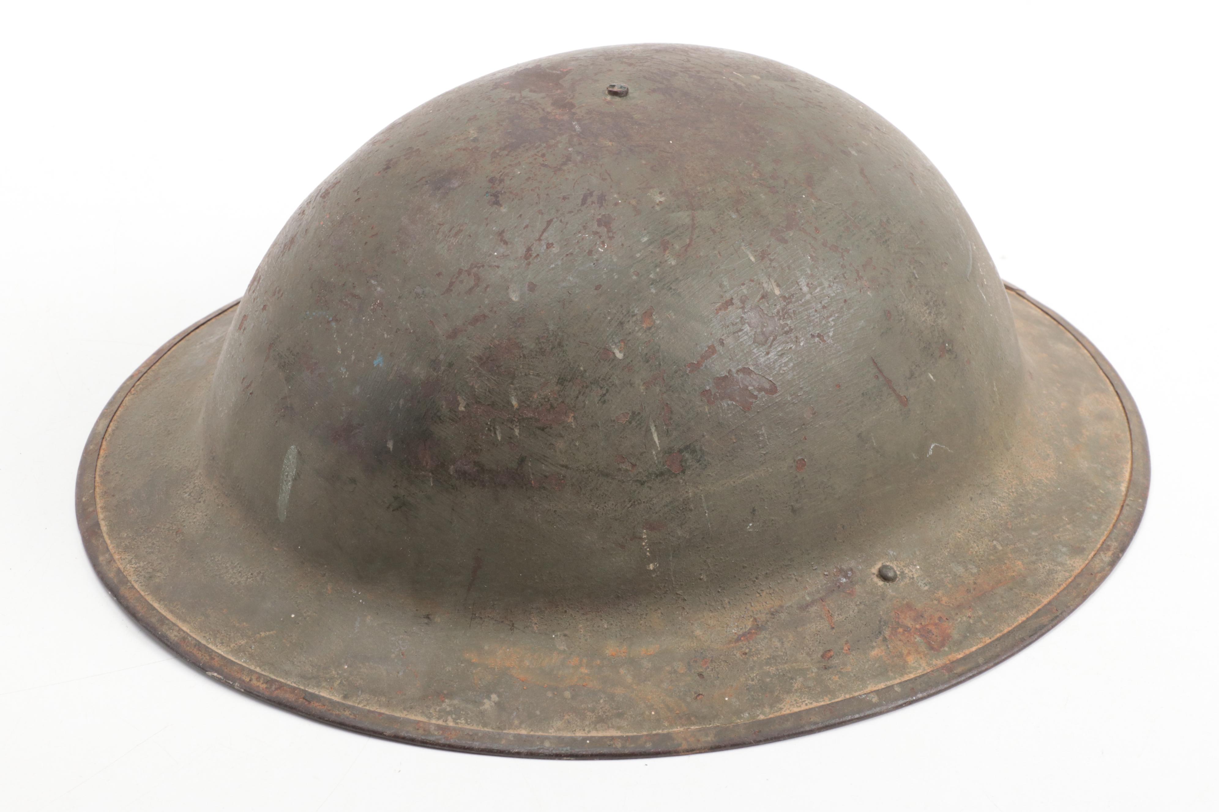 World War I and II Era Leg Gaiters, Brodie Helmet and Officer's Cap