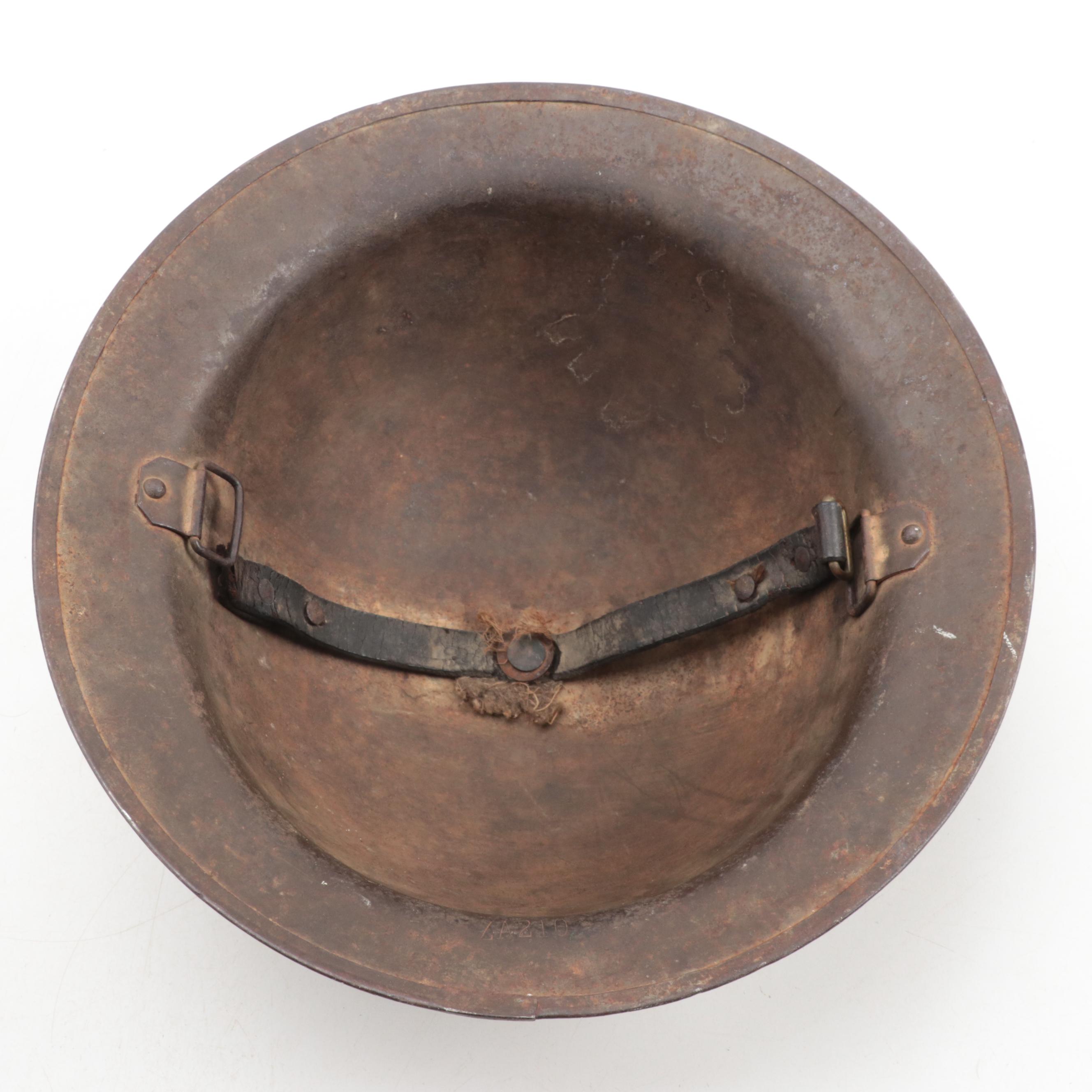 World War I and II Era Leg Gaiters, Brodie Helmet and Officer's Cap