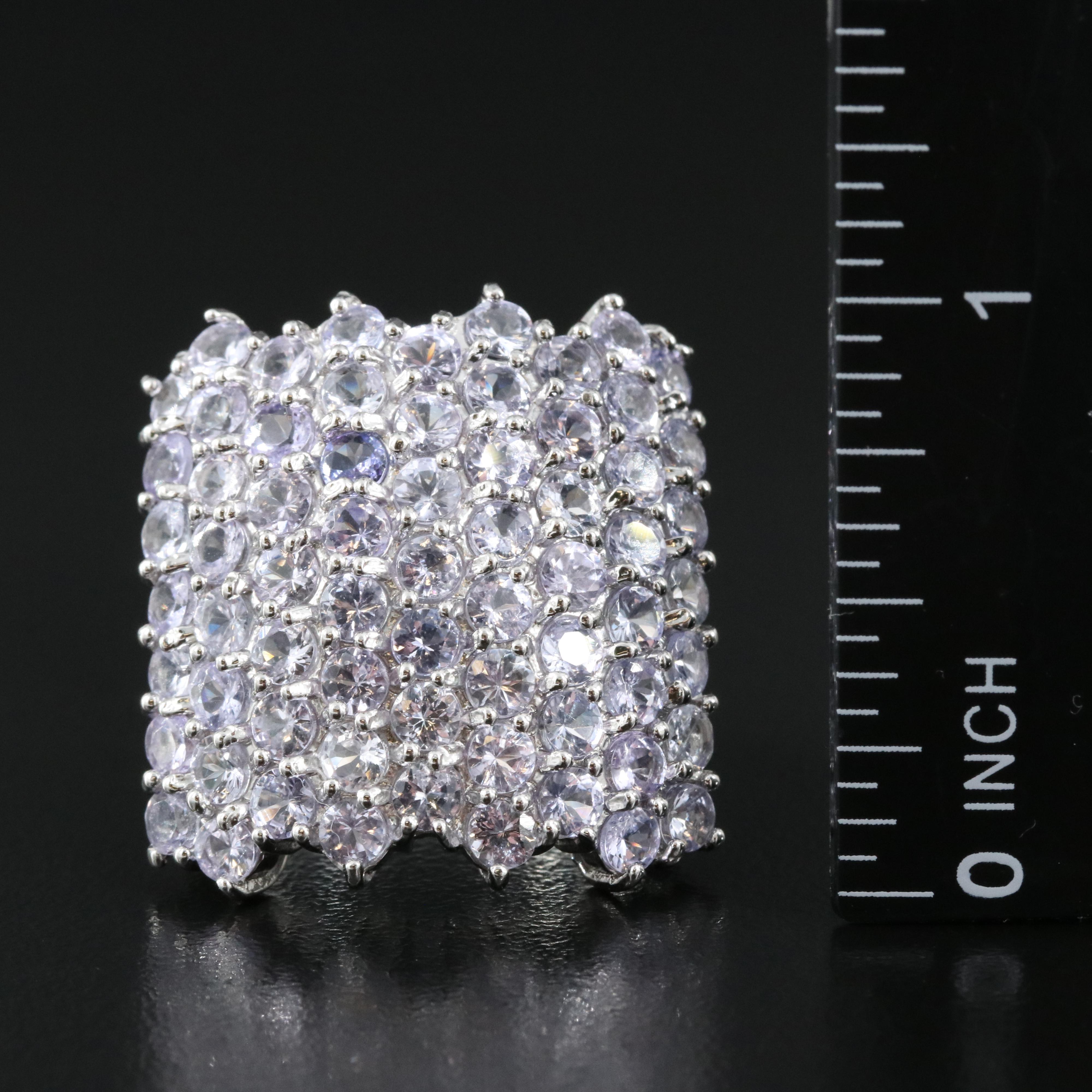 Sterling Silver Tanzanite Cluster Ring