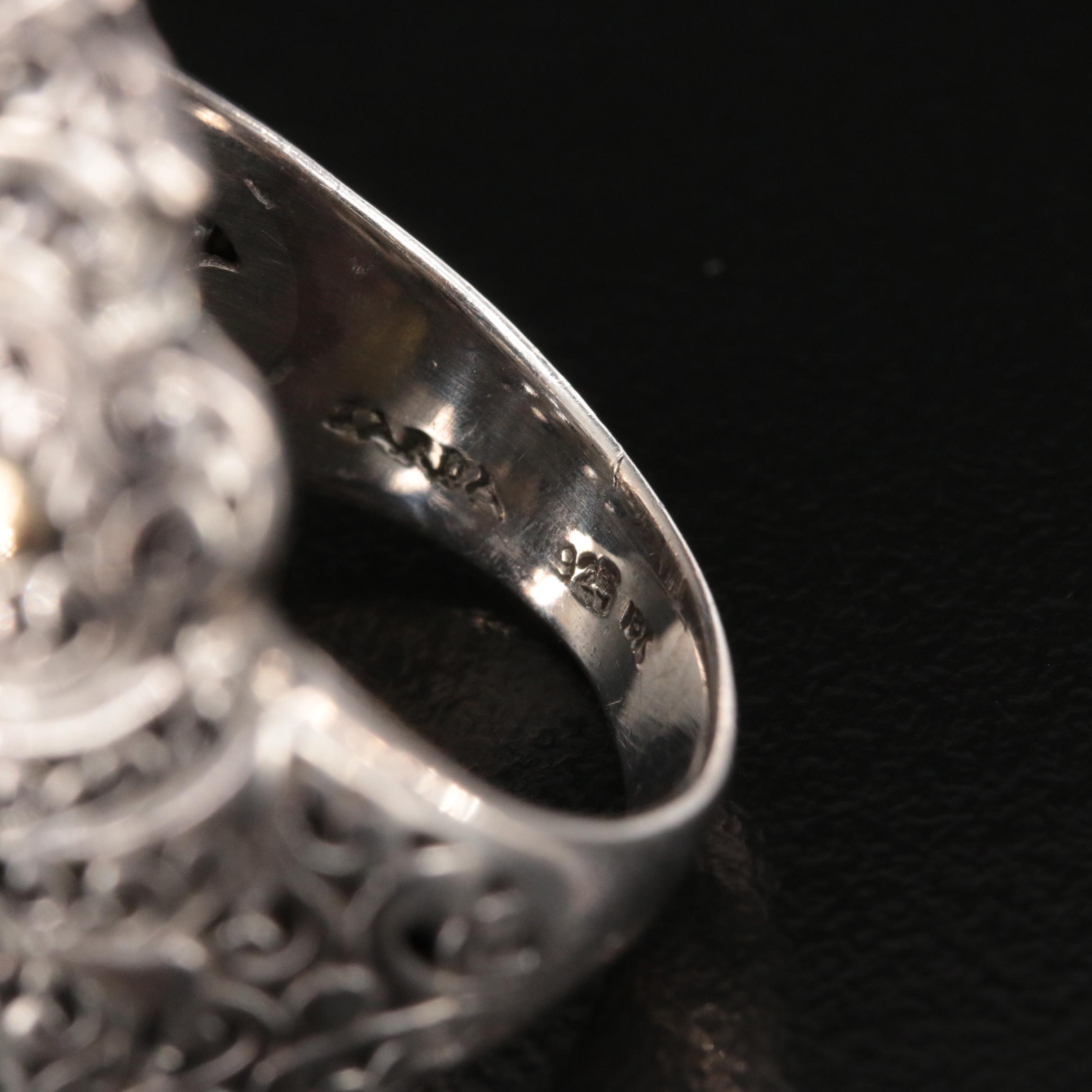 Sarda Sterling Ring with 18K Accent