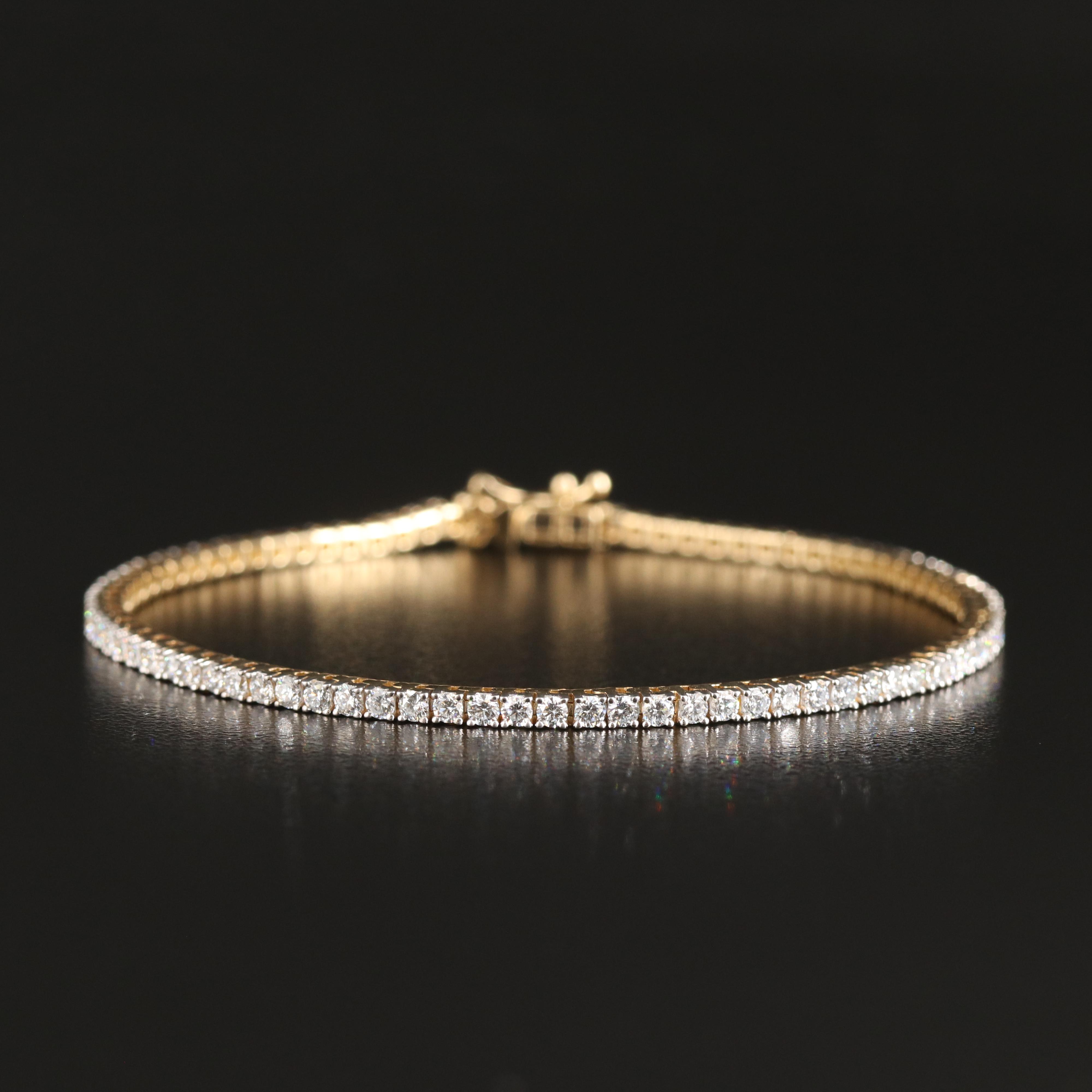 14K 3.00 CTW Lab Grown Diamond Line Bracelet with IGI Report