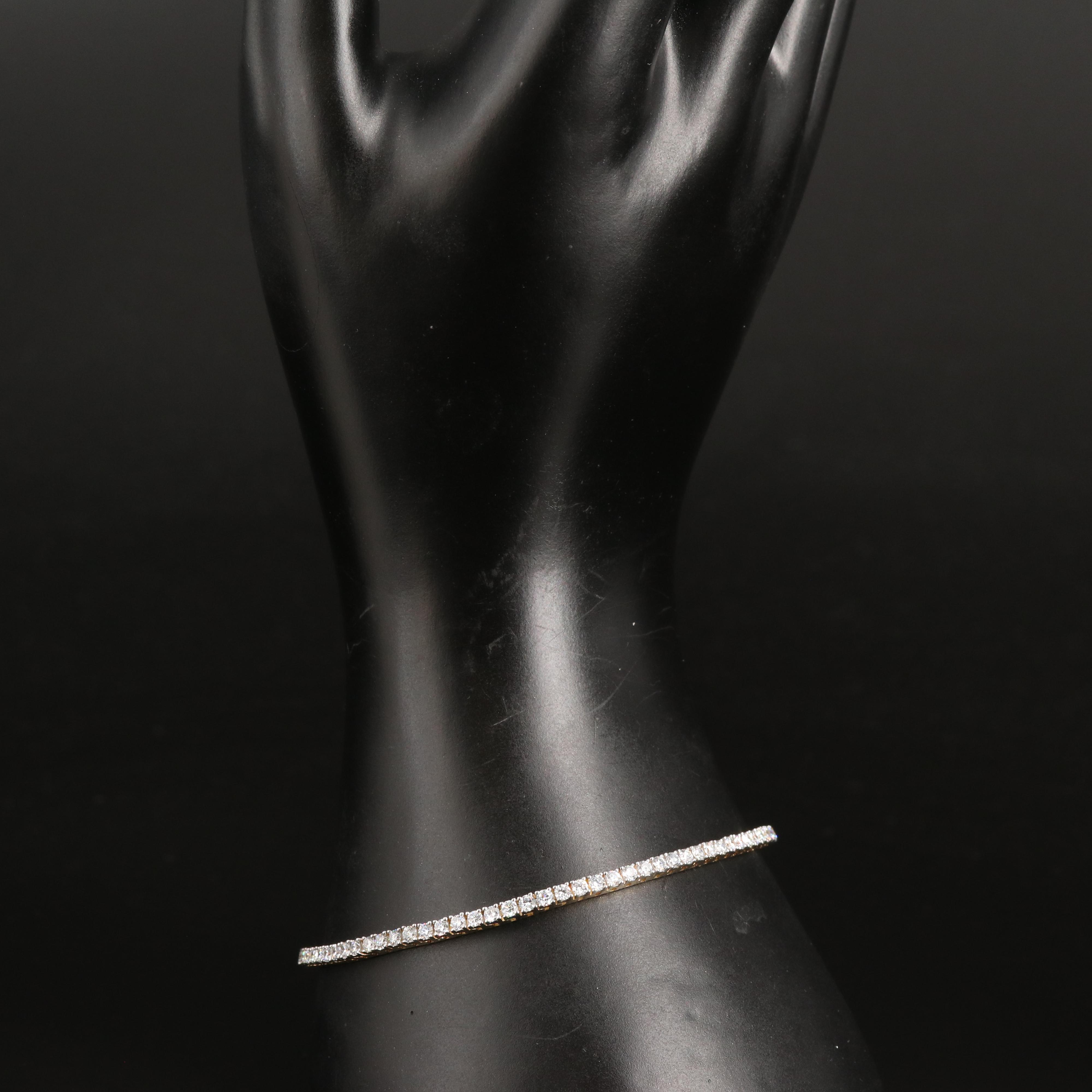 14K 3.00 CTW Lab Grown Diamond Line Bracelet with IGI Report