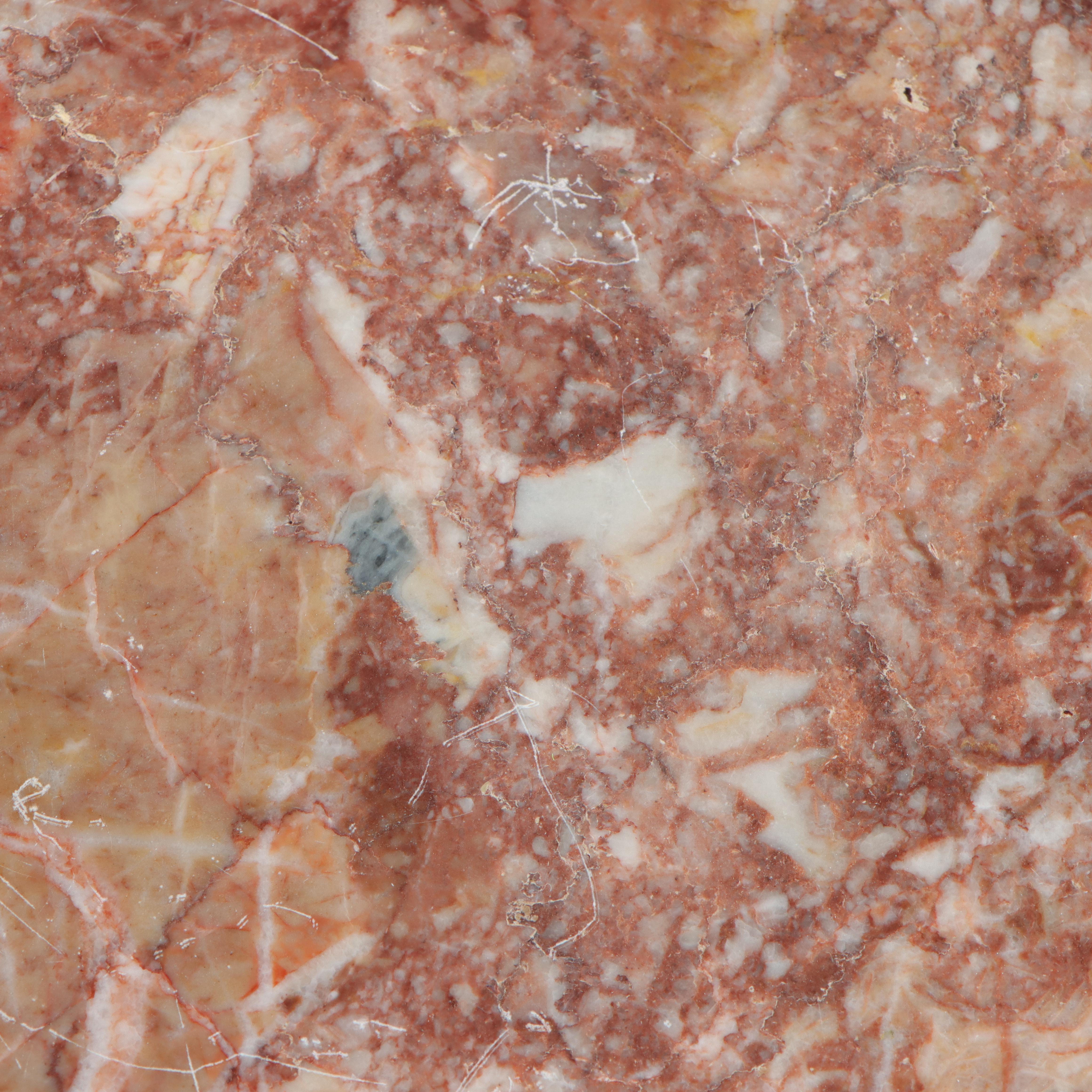 Chinese Carved Hardwood and Marble Top Pedestal