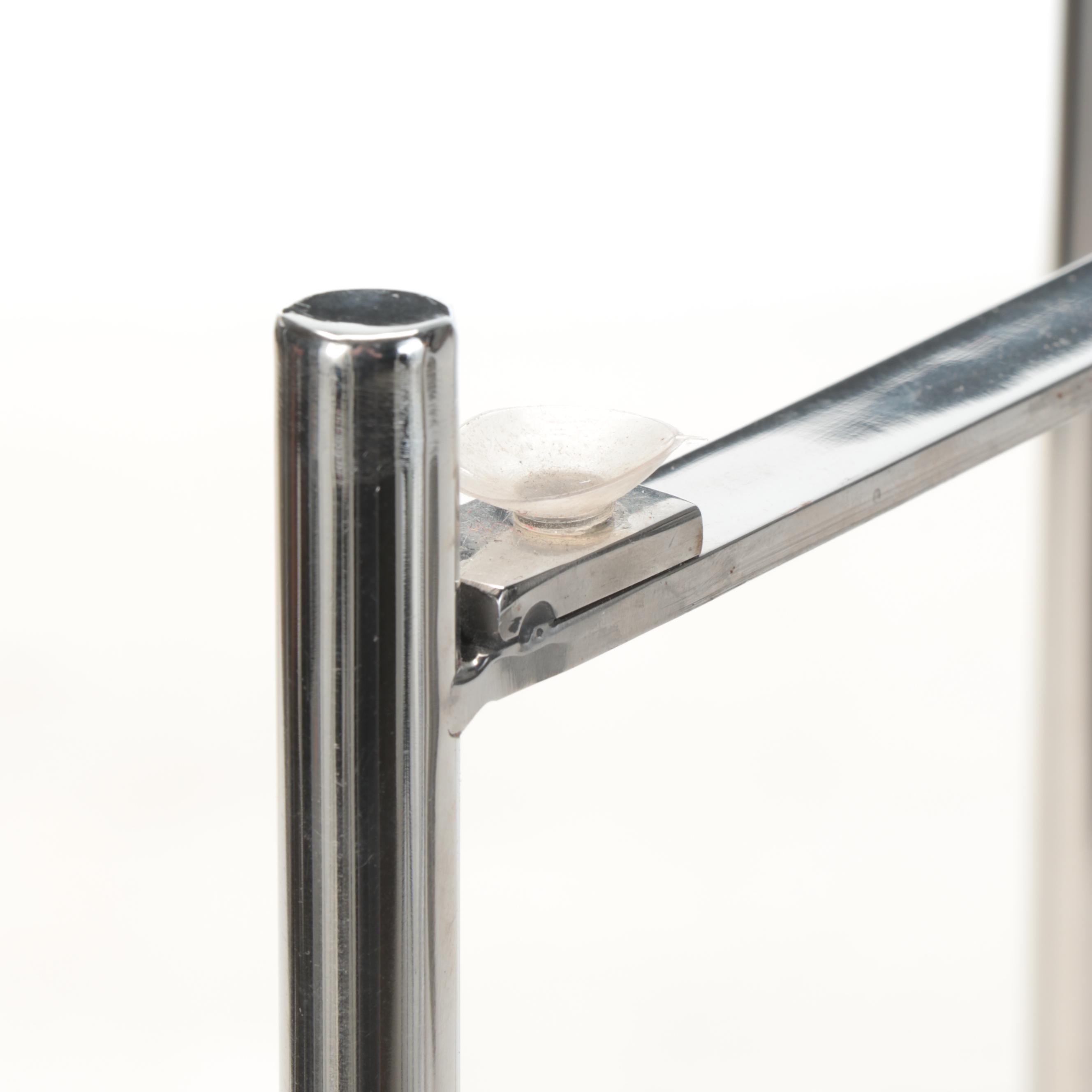 Tozai Home Composite Agate Top and Chromed Metal Side Table