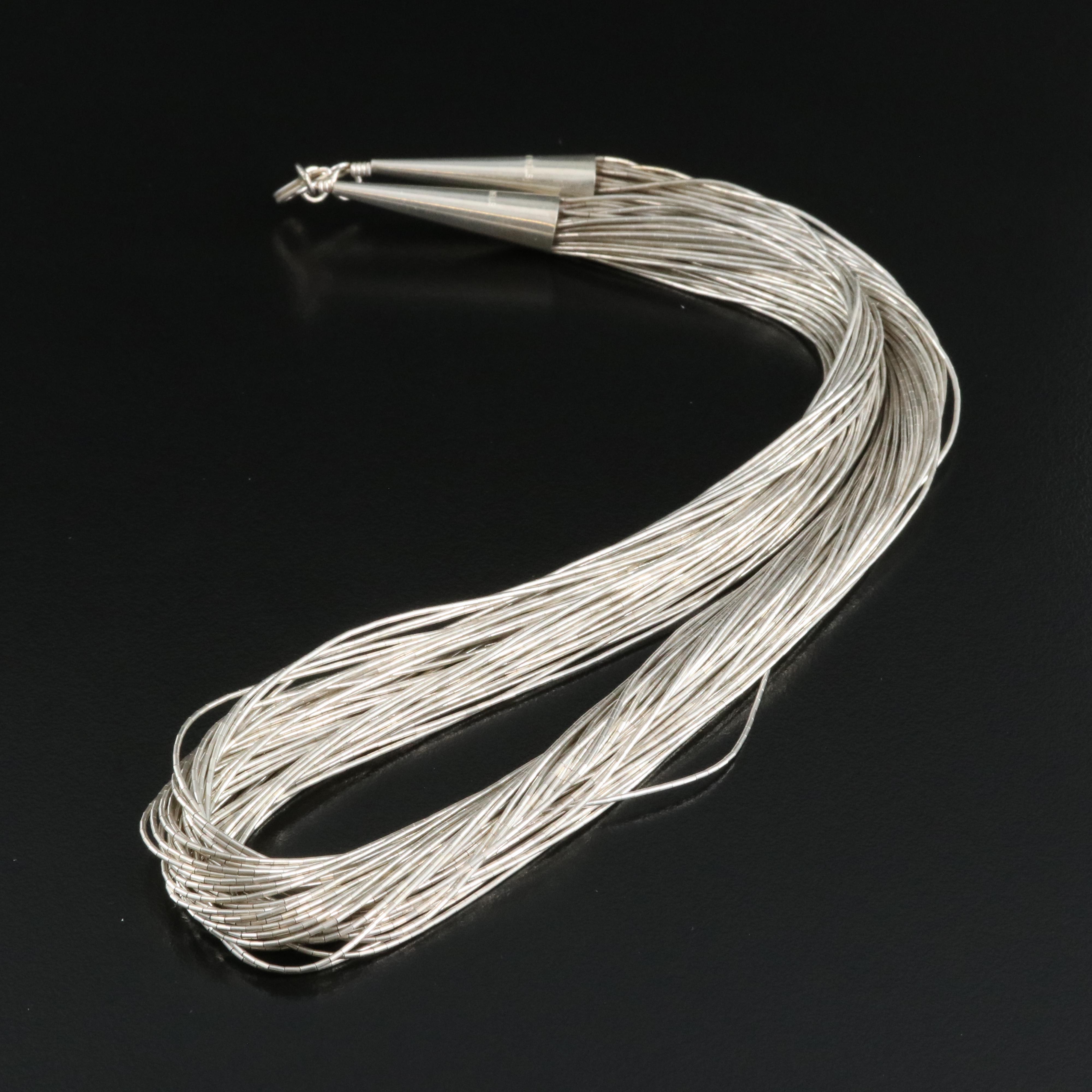 50 Strand Sterling Liquid Silver Necklace
