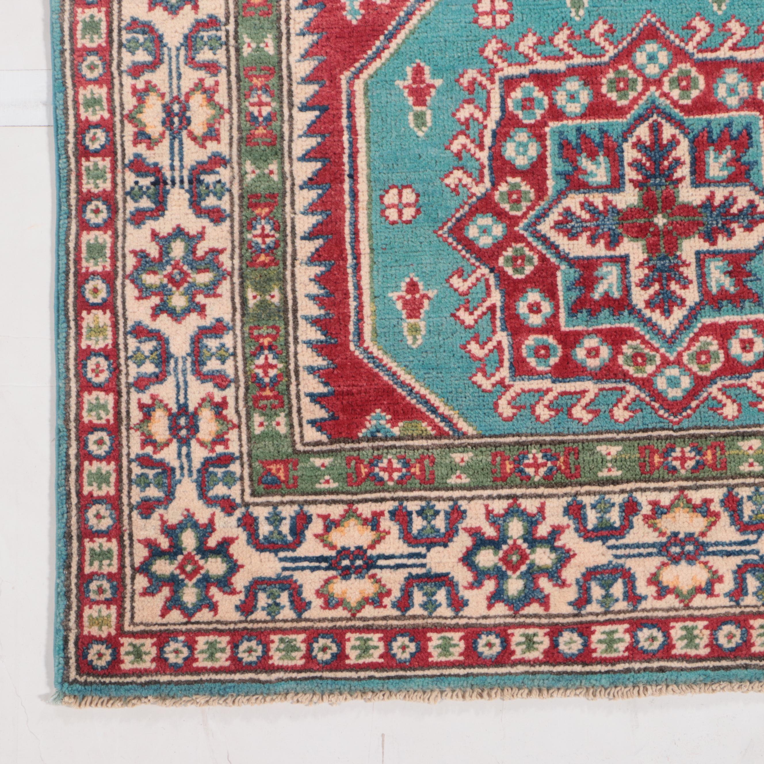 3'3 x 4'11 Hand-Knotted Pakistani Kazak Accent Rug