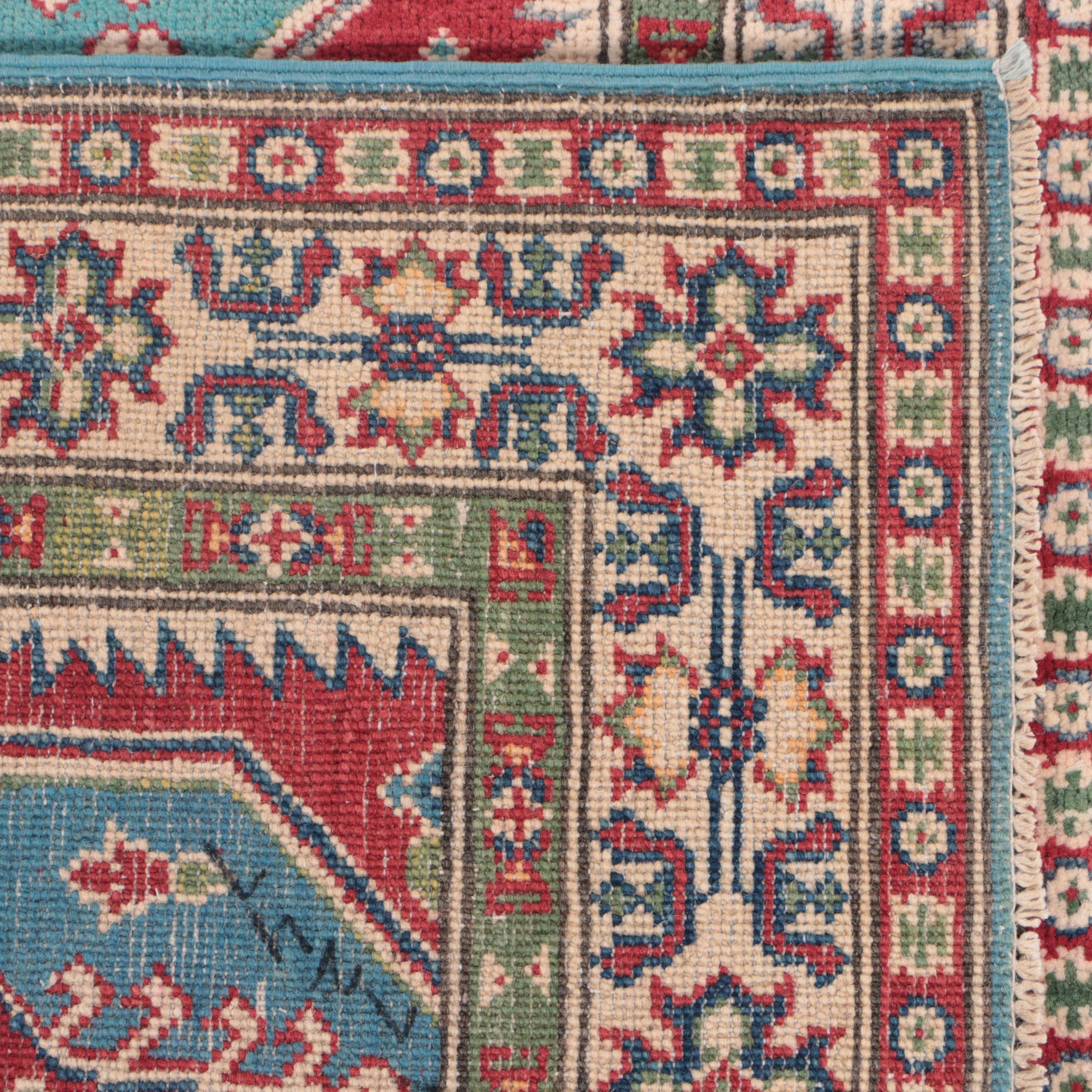 3'3 x 4'11 Hand-Knotted Pakistani Kazak Accent Rug