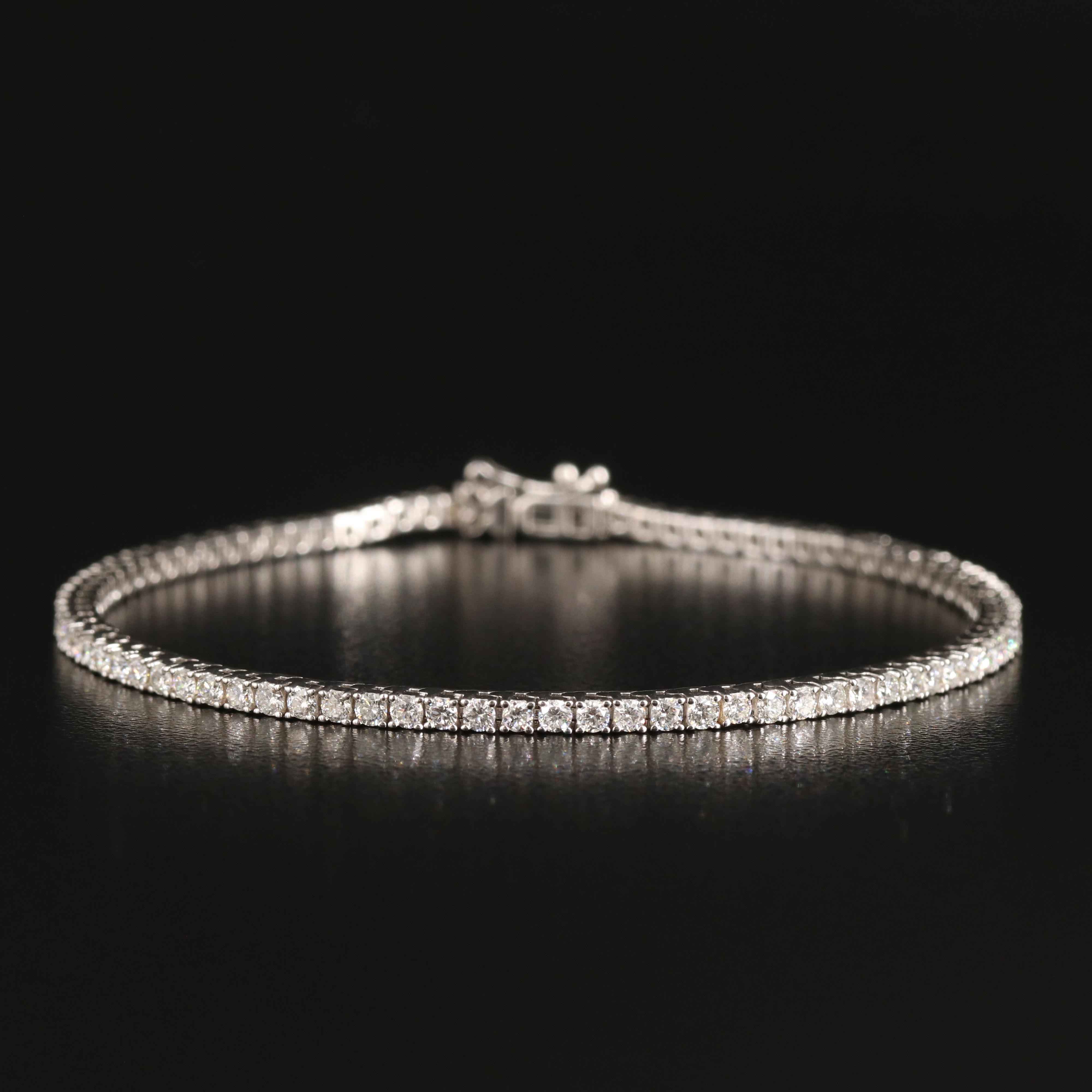 14K 3.00 CTW Lab Grown Diamond Line Bracelet with IGI Report