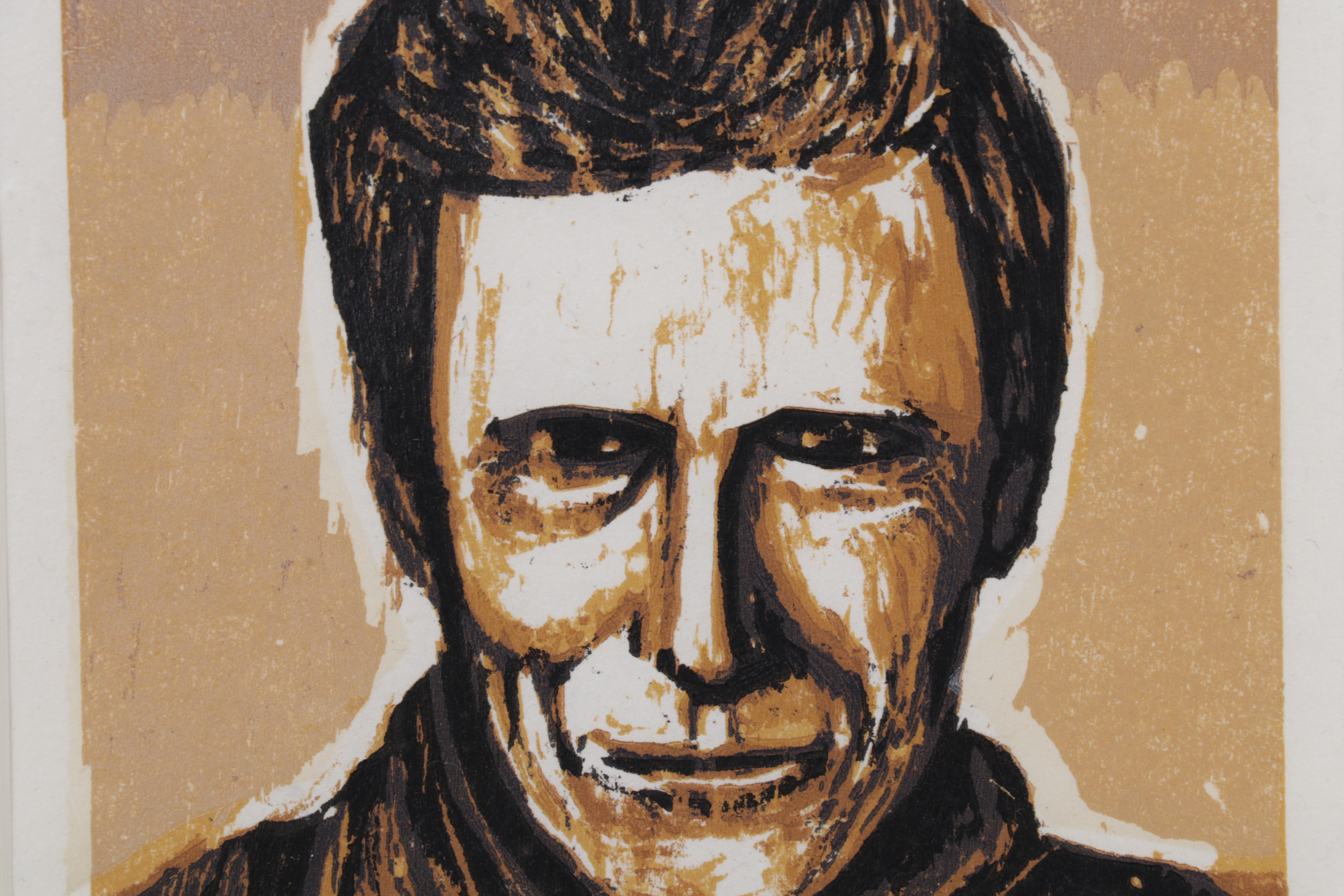 Sidney Chafetz Woodcut "Mark Strand," 1988