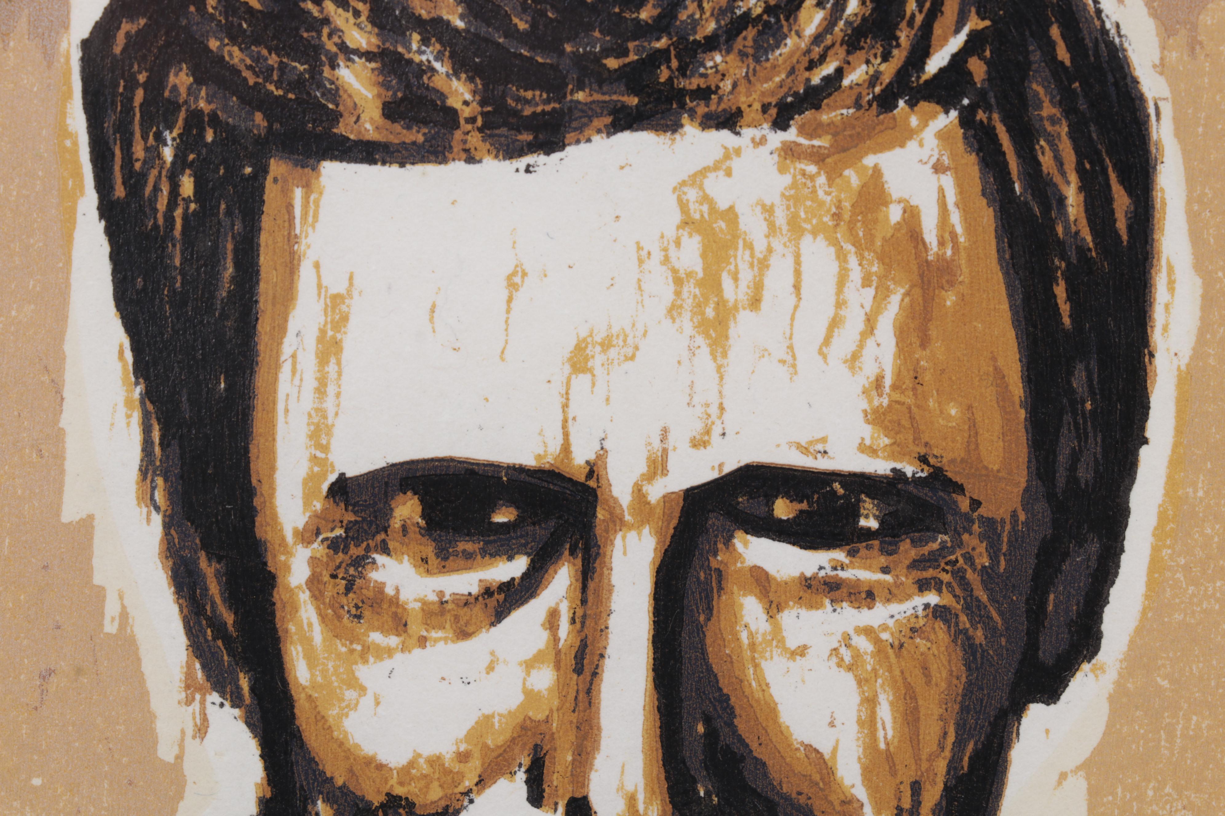 Sidney Chafetz Woodcut "Mark Strand," 1988