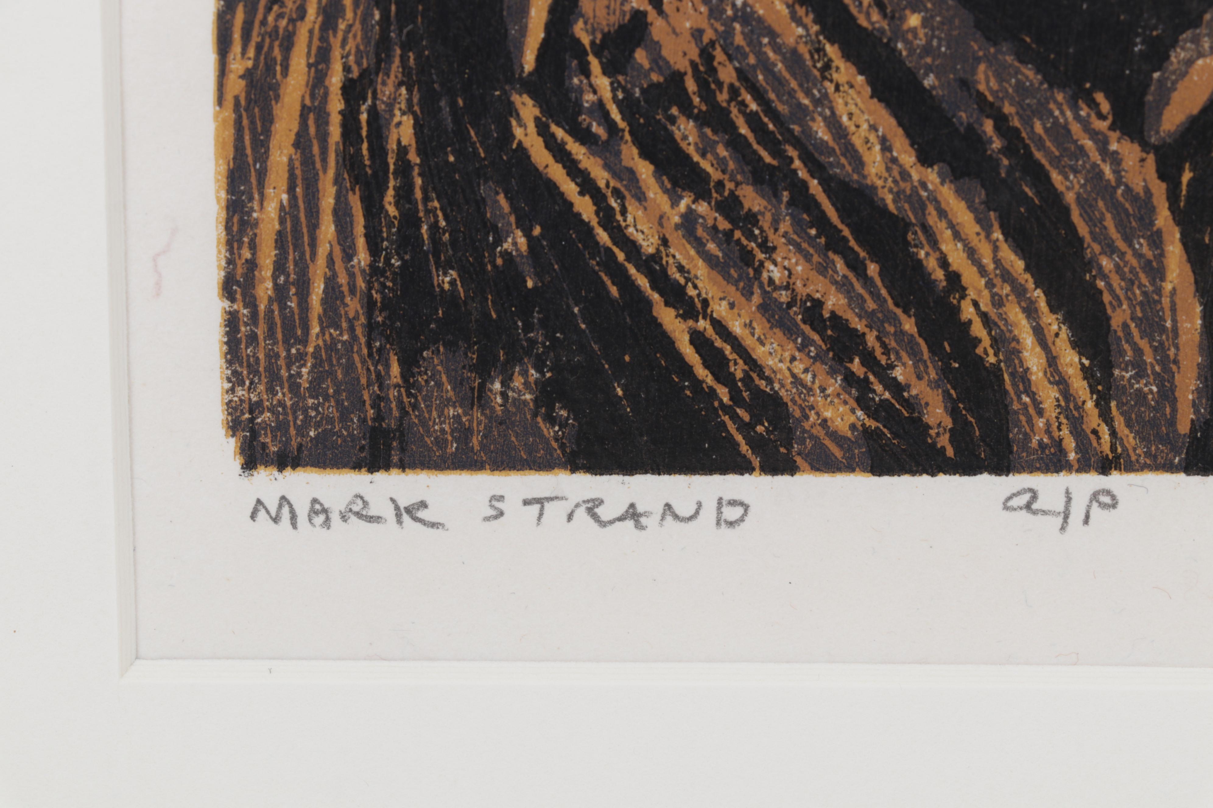 Sidney Chafetz Woodcut "Mark Strand," 1988