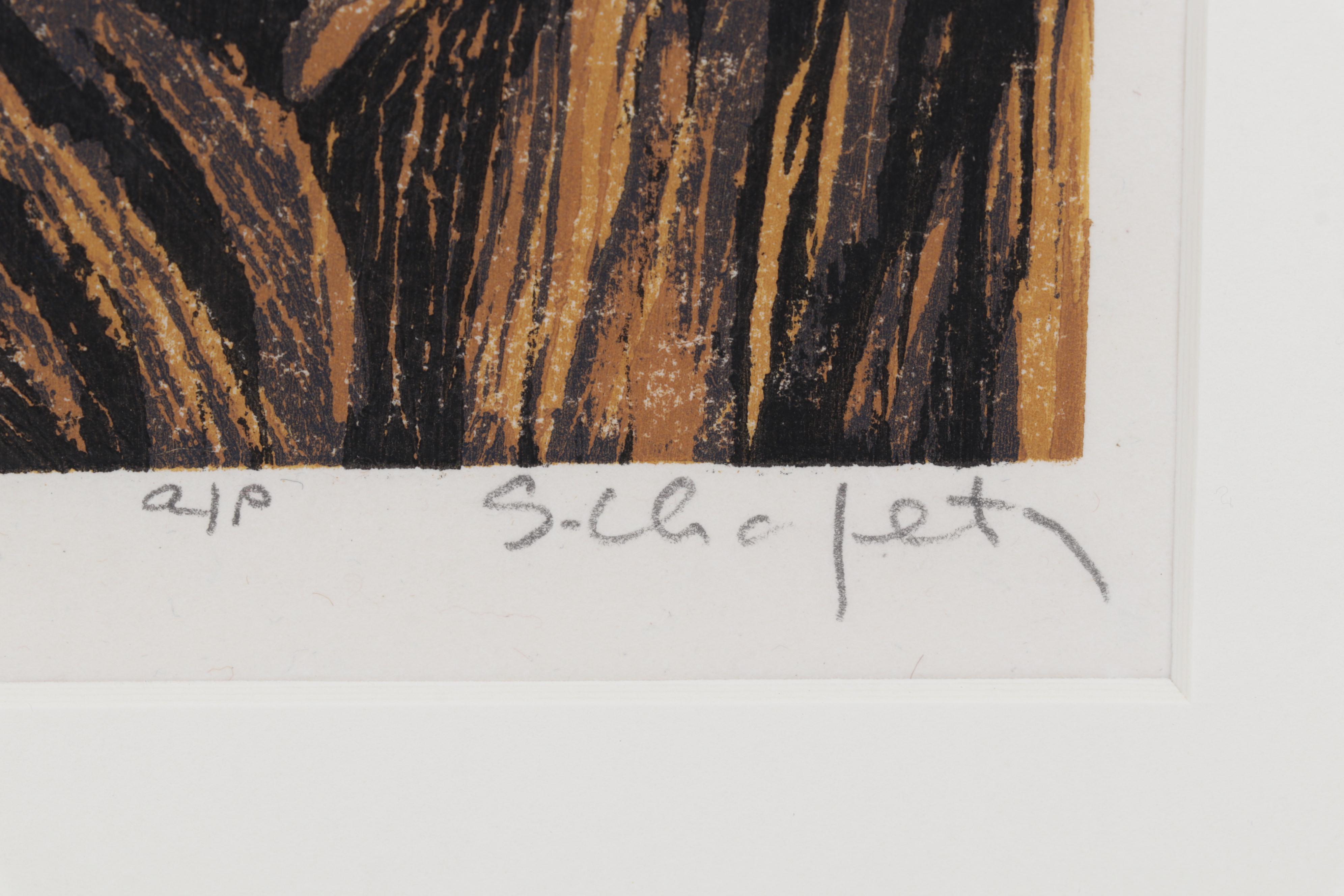 Sidney Chafetz Woodcut "Mark Strand," 1988