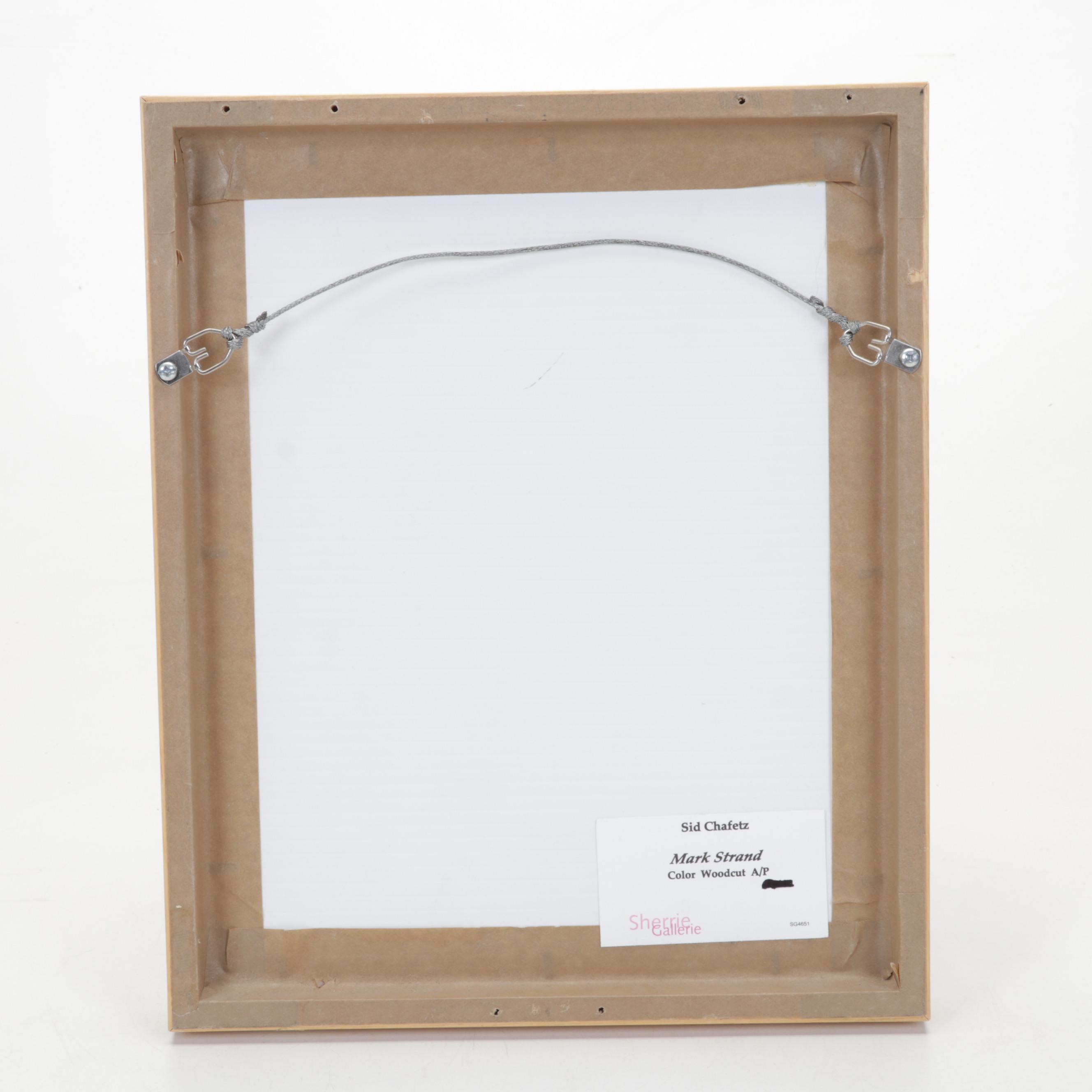 Sidney Chafetz Woodcut "Mark Strand," 1988