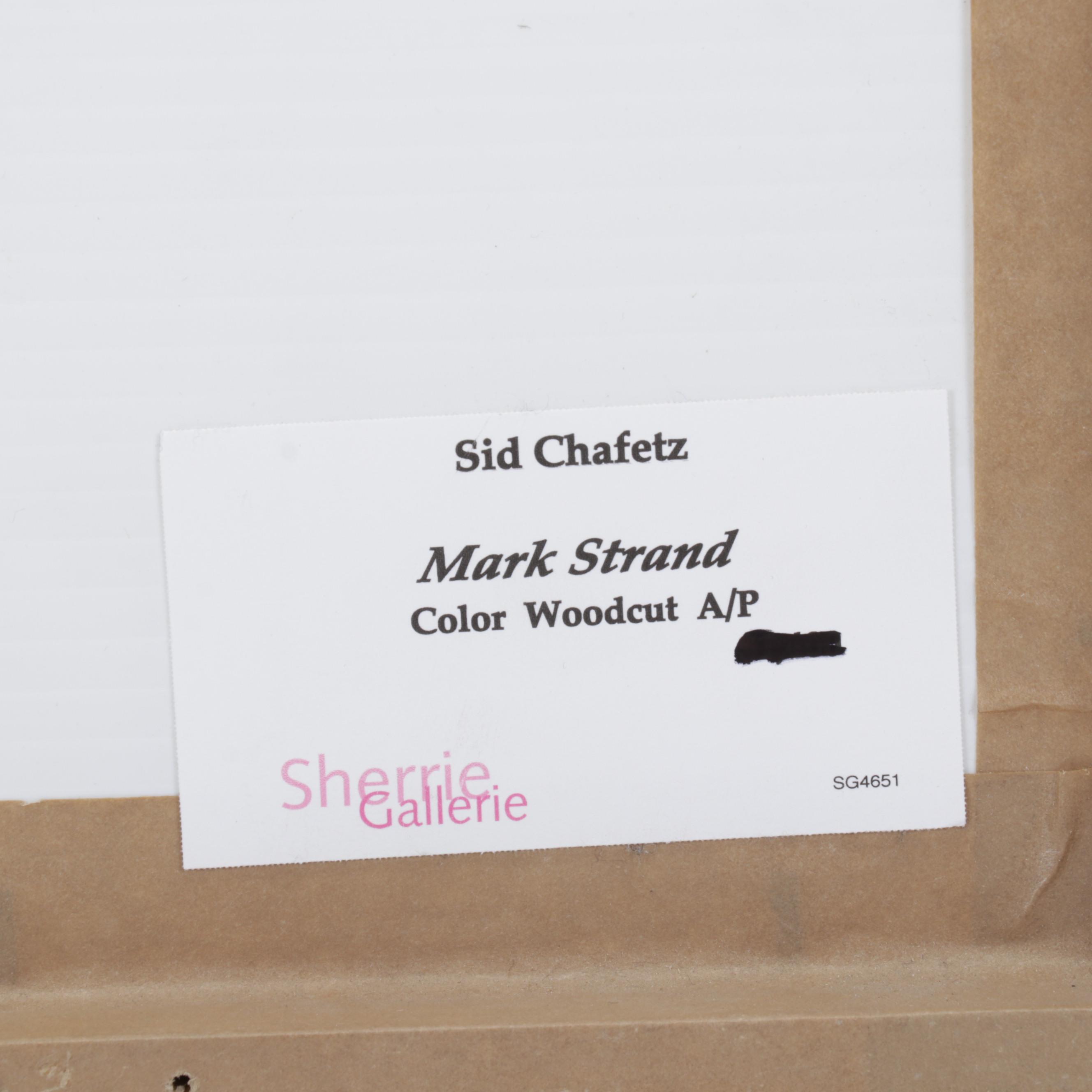 Sidney Chafetz Woodcut "Mark Strand," 1988