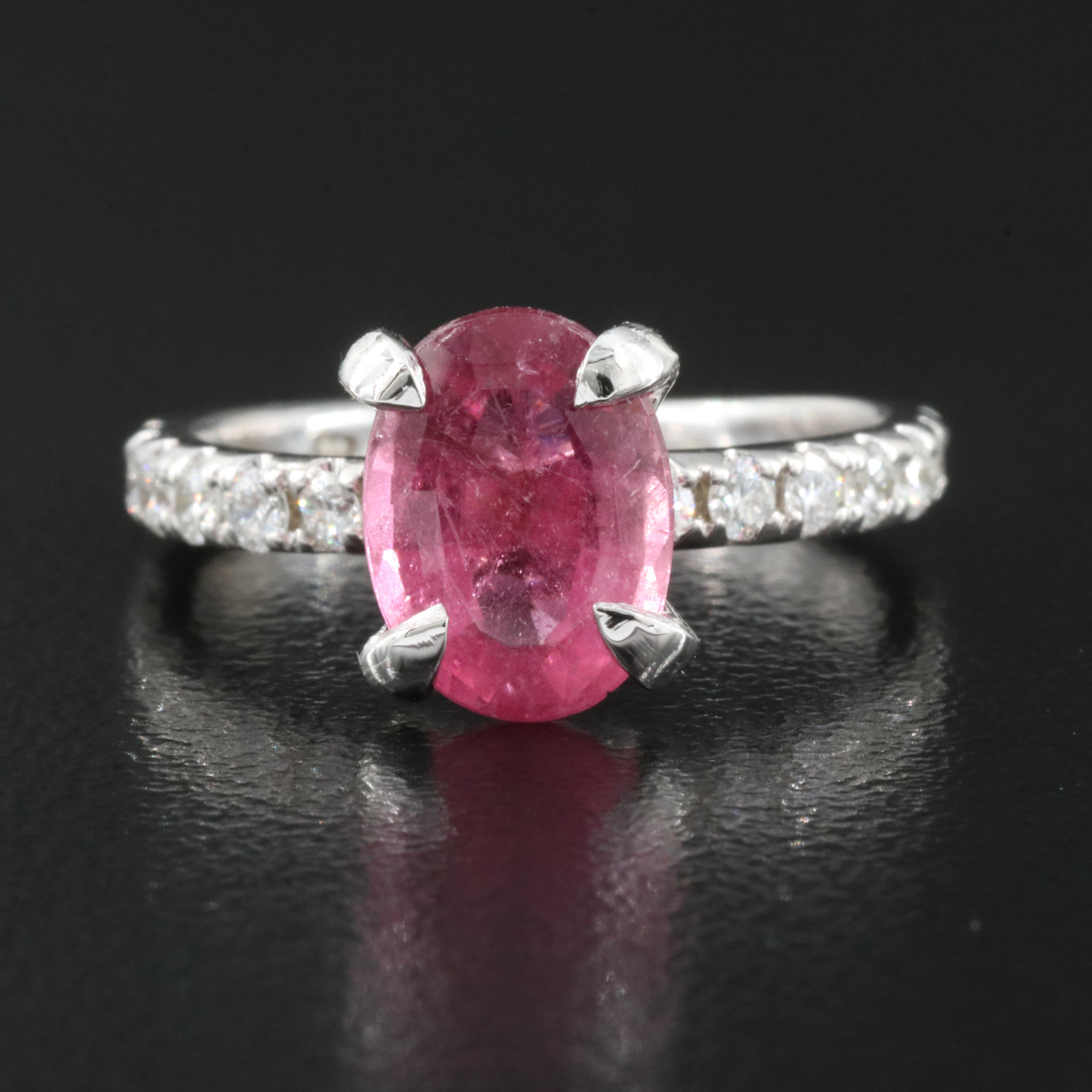 14K Tourmaline and Diamond Ring with GIA Report