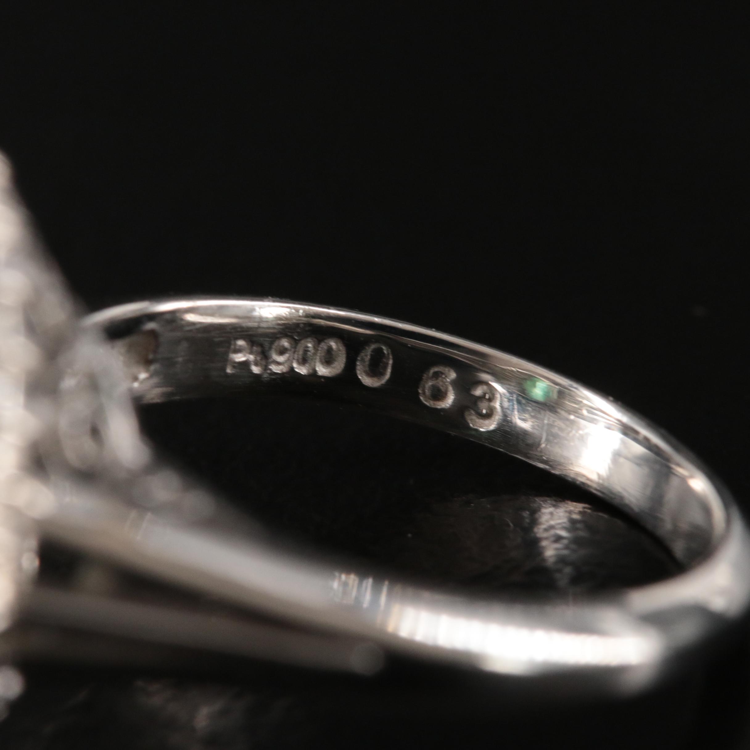 Platinum Emerald and Diamond Ballerina Ring with GIA Report