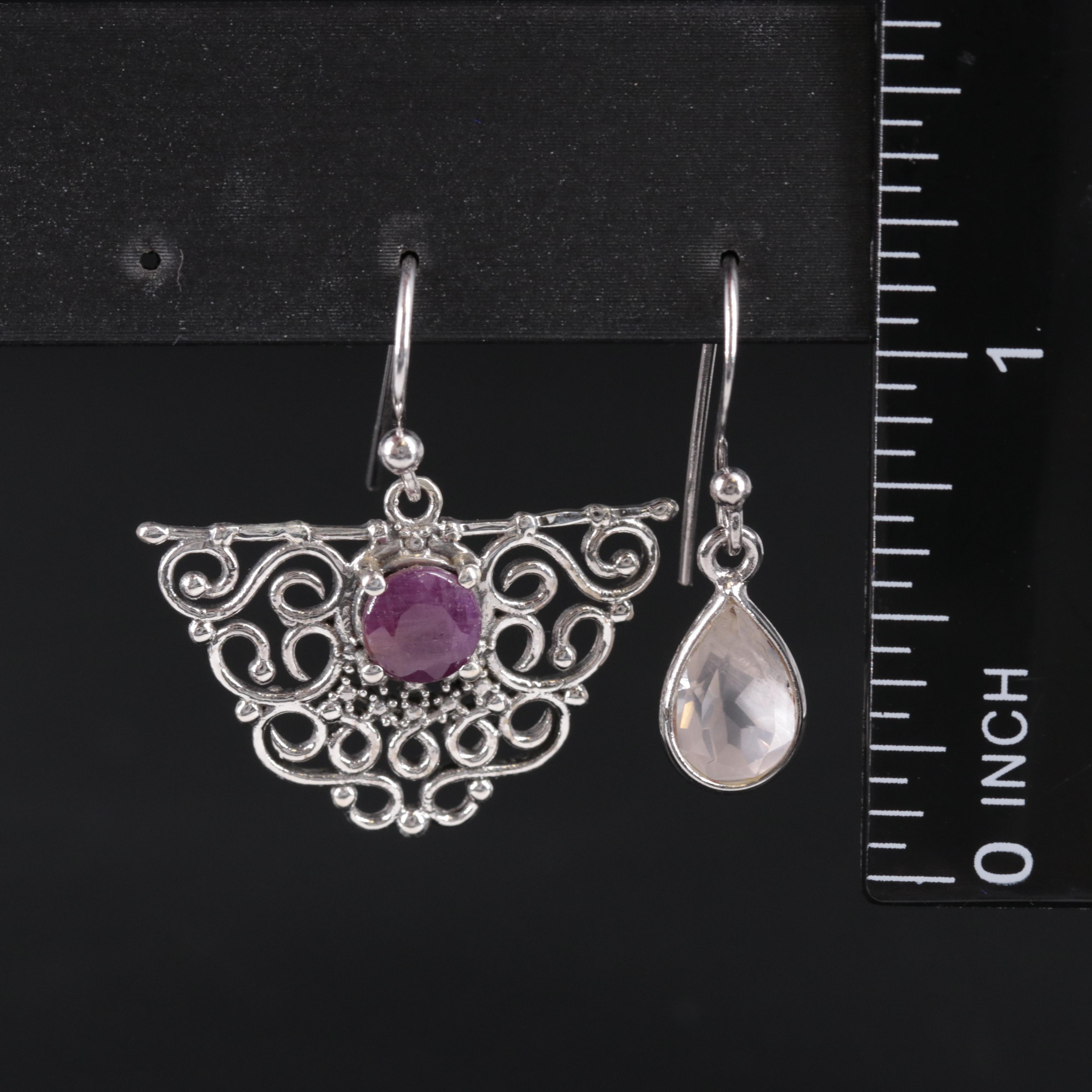 Sterling Earrings Featuring Ruby