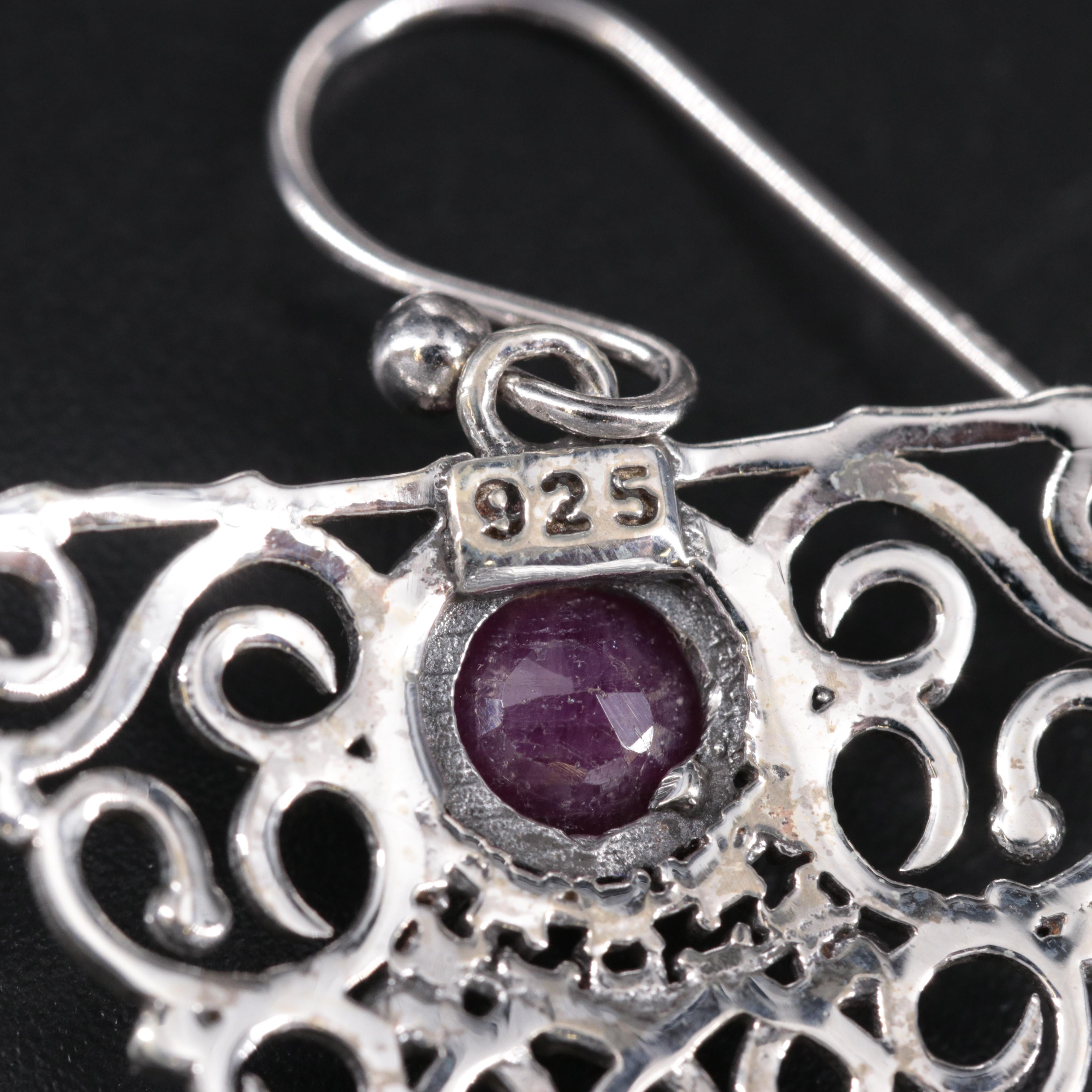 Sterling Earrings Featuring Ruby