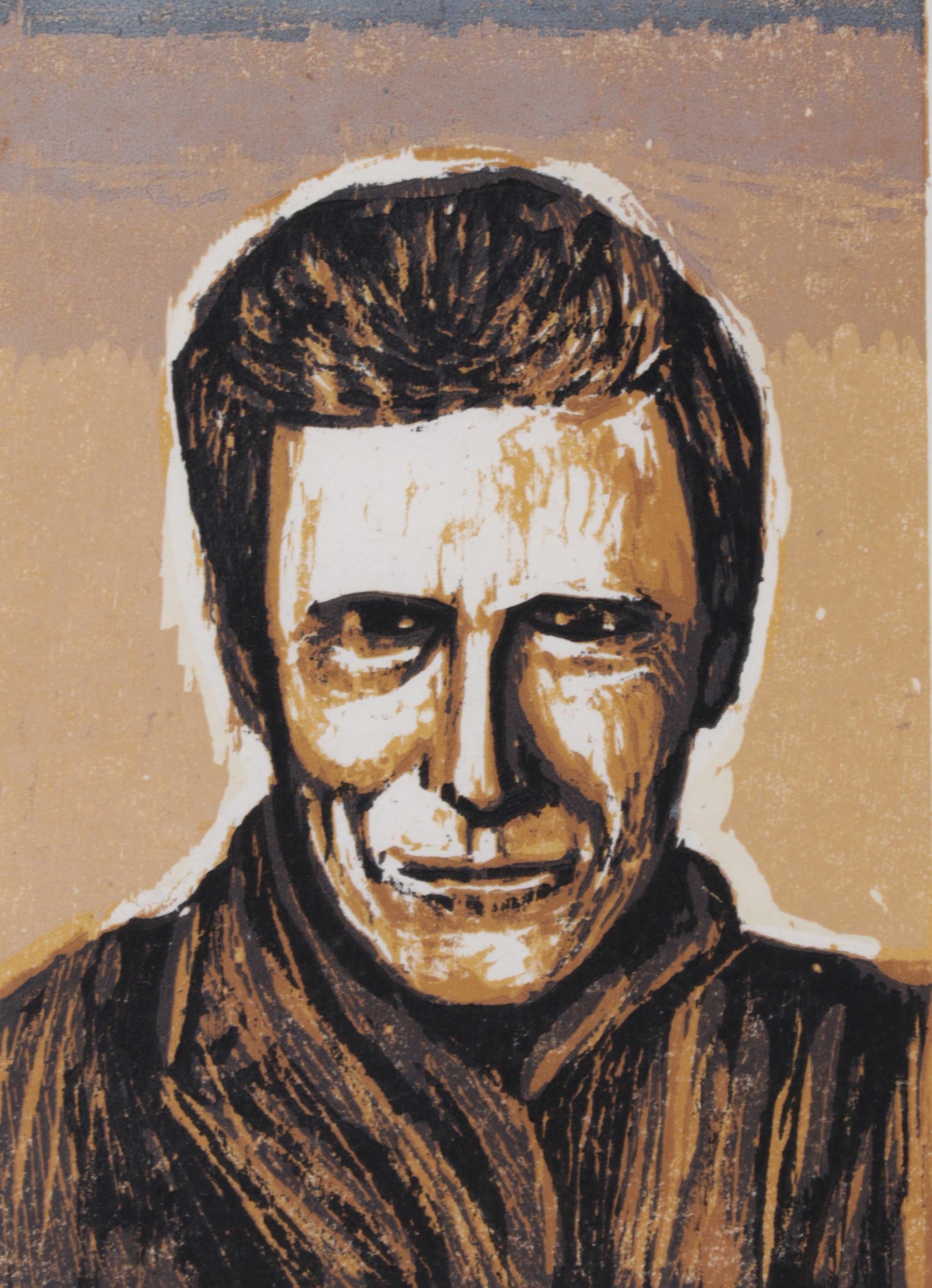 Sidney Chafetz Woodcut "Mark Strand," 1988