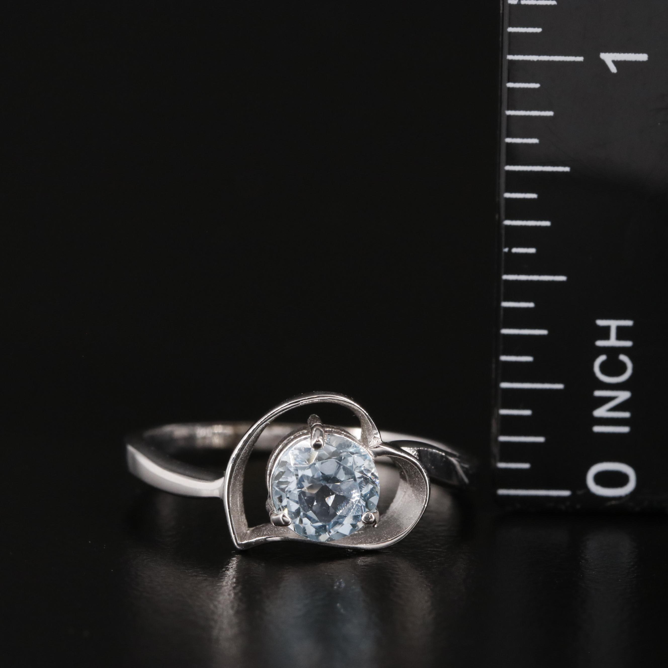 Sterling Blue Topaz Heart Ring