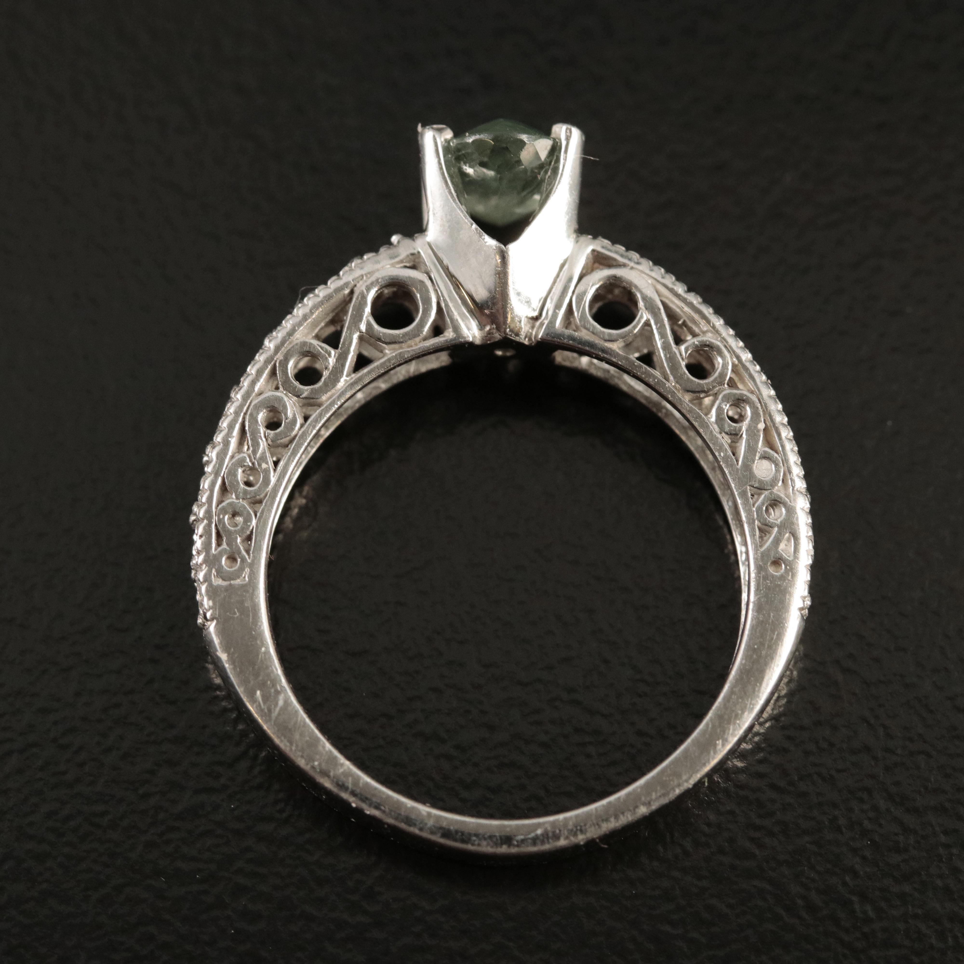 14K 1.14 CT Alexandrite and Diamond Ring with GIA Report