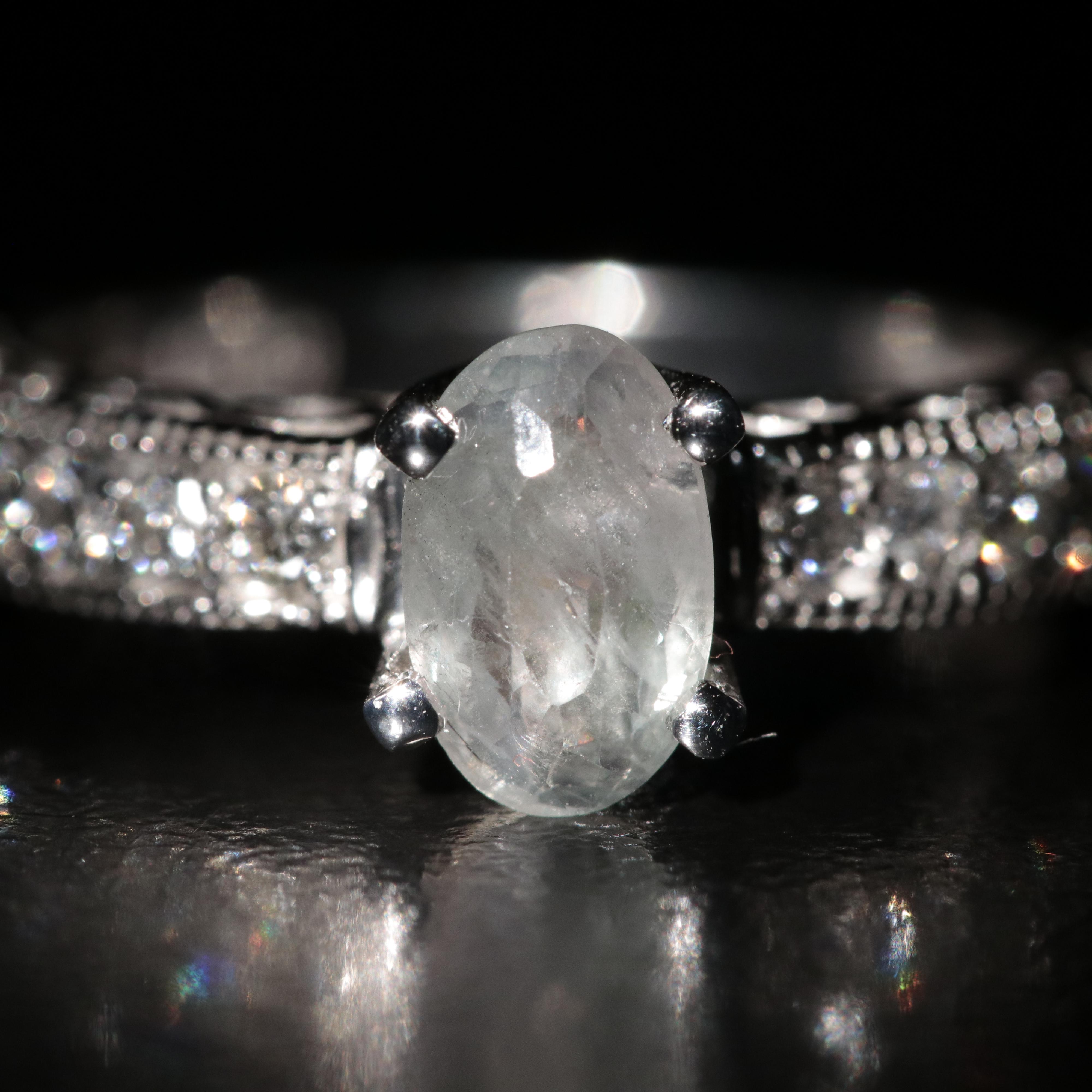 14K 1.14 CT Alexandrite and Diamond Ring with GIA Report