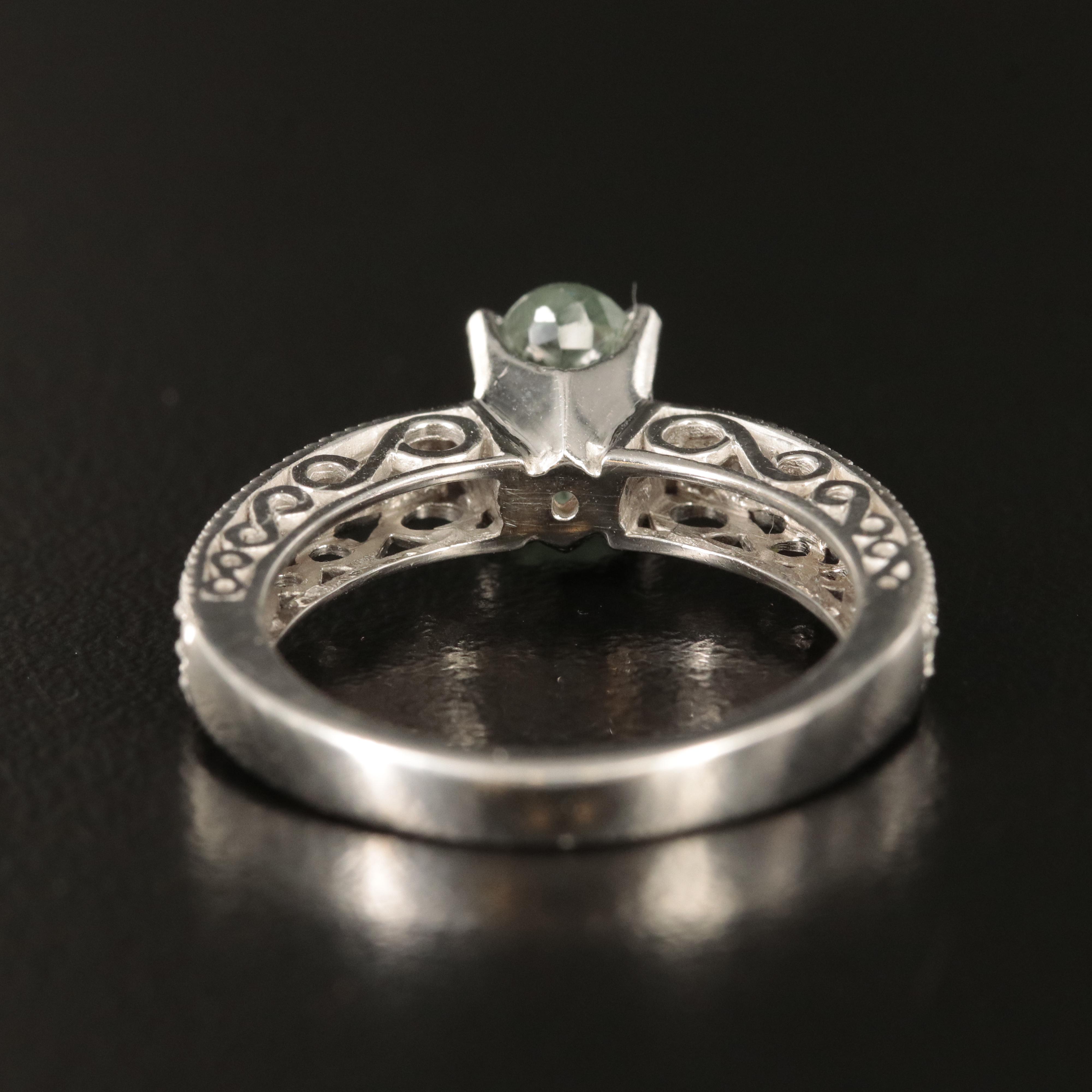 14K 1.14 CT Alexandrite and Diamond Ring with GIA Report