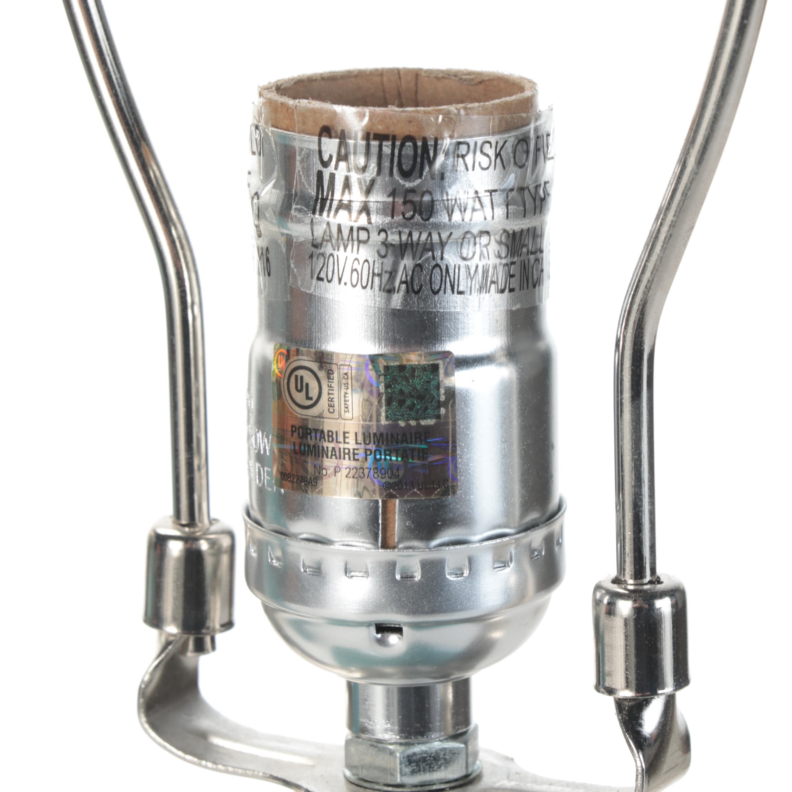 Contemporary Blue Glazed Ceramic Table Lamps with Rectangular Shades