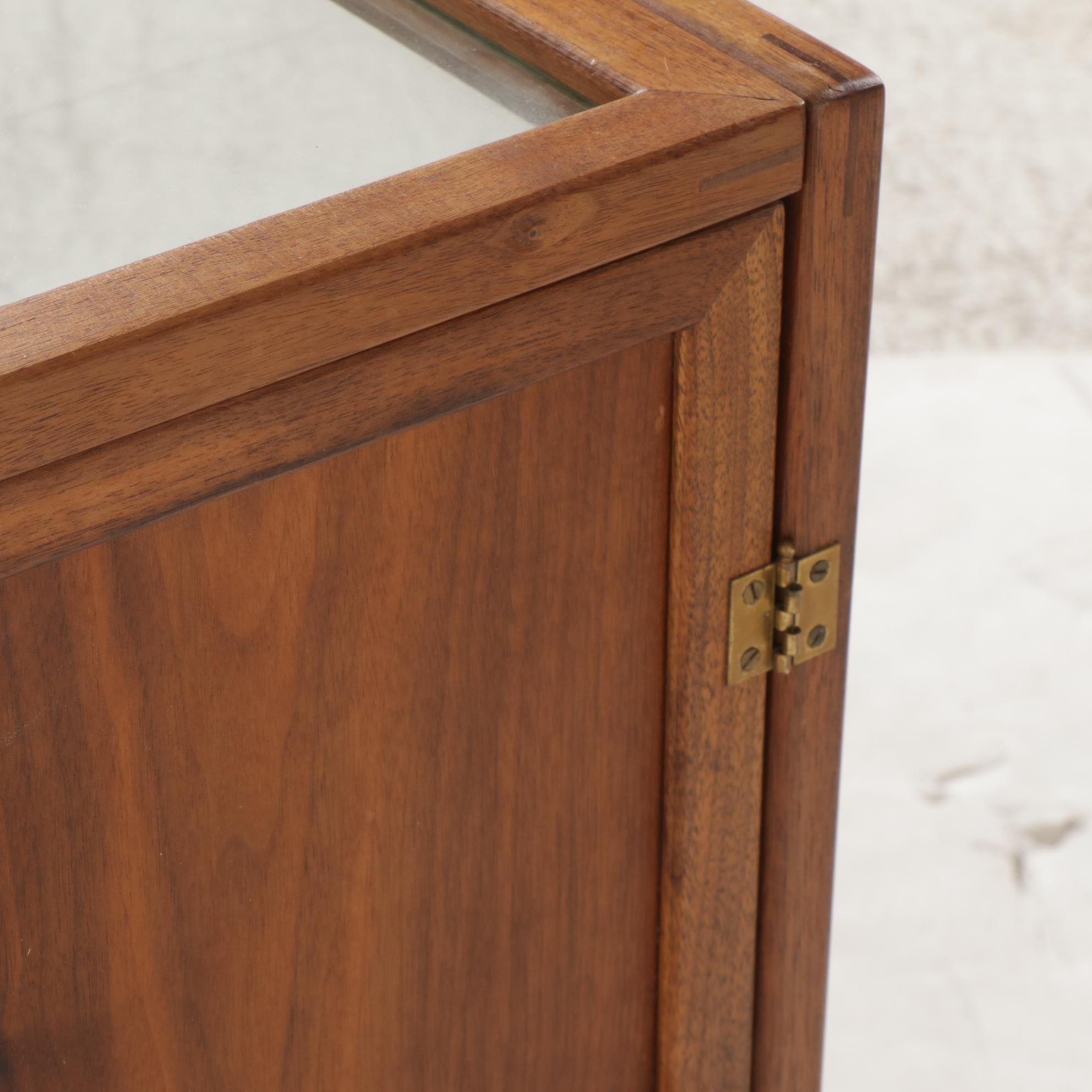 Contemporary Bench-Made Walnut and Glass Tabletop Display Case