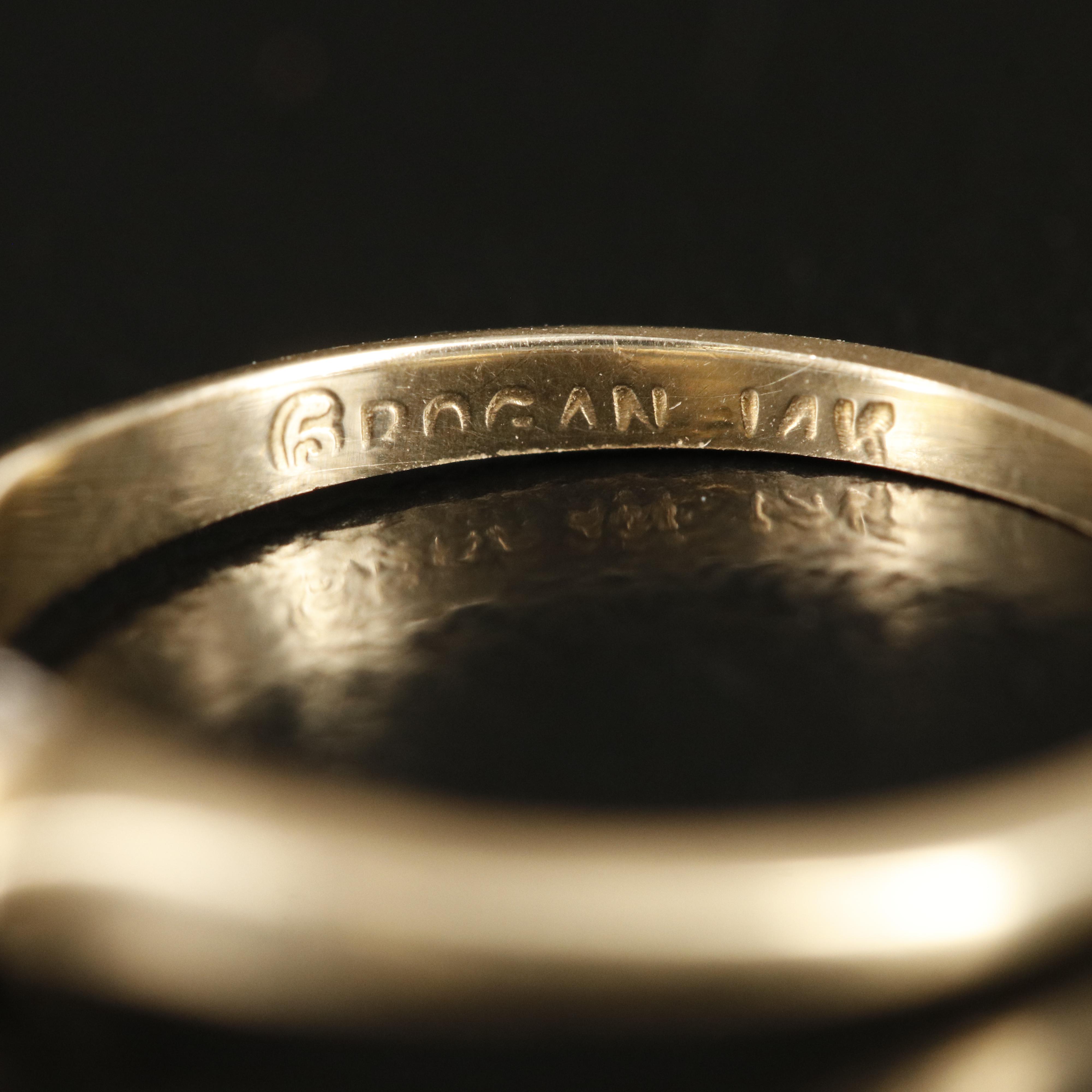 Vintage 14K 0.10 CT Diamond Solitaire Ring with Palladium Accent