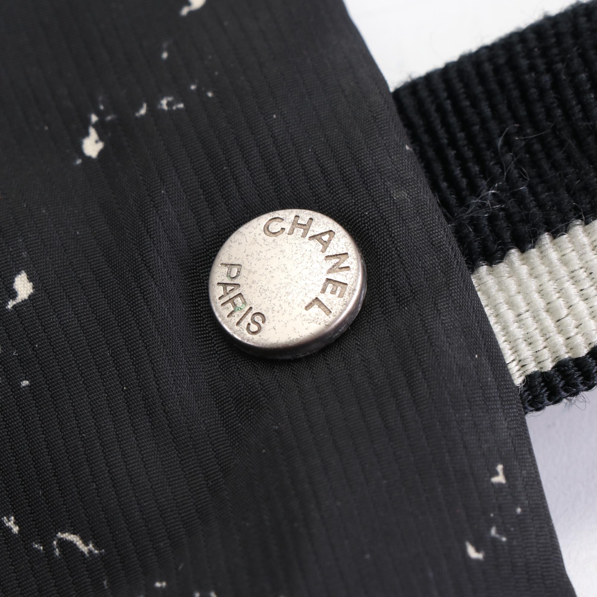 Chanel Travel Line Printed Black Nylon Tote Bag