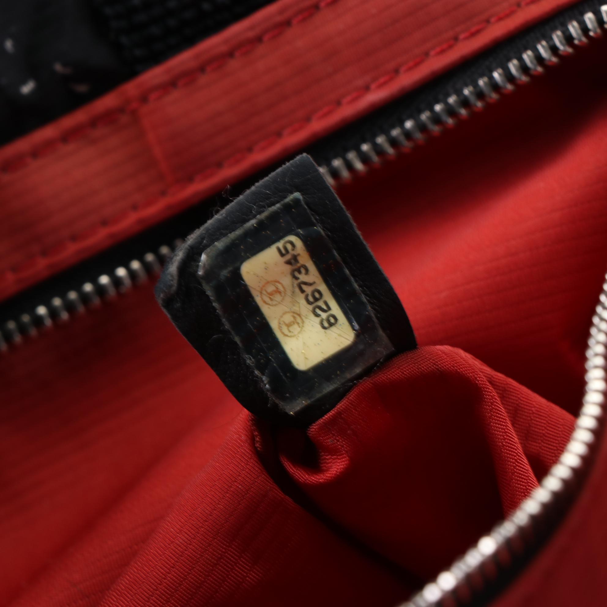 Chanel Travel Line Printed Black Nylon Tote Bag