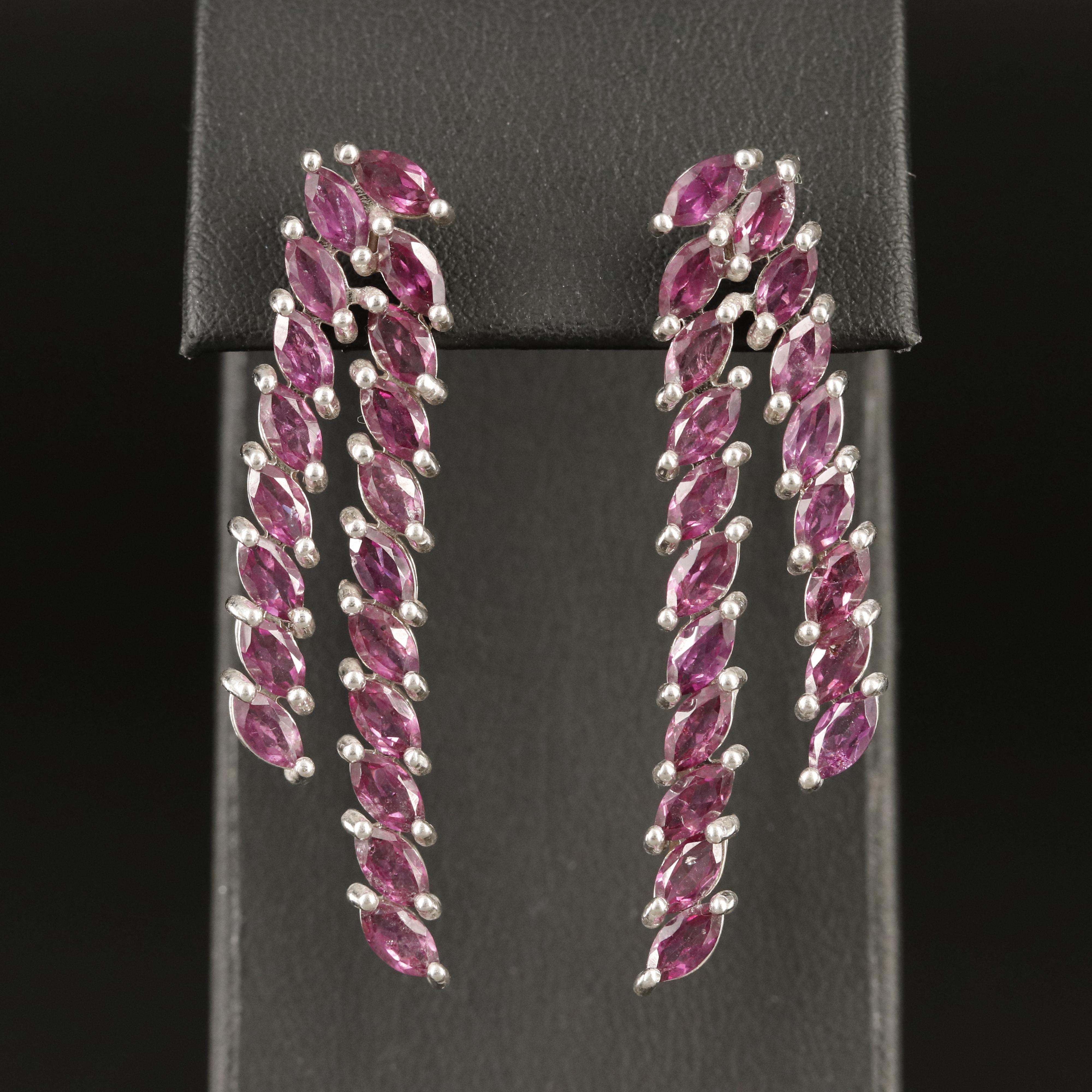 Sterling Rhodolite Garnet Earrings