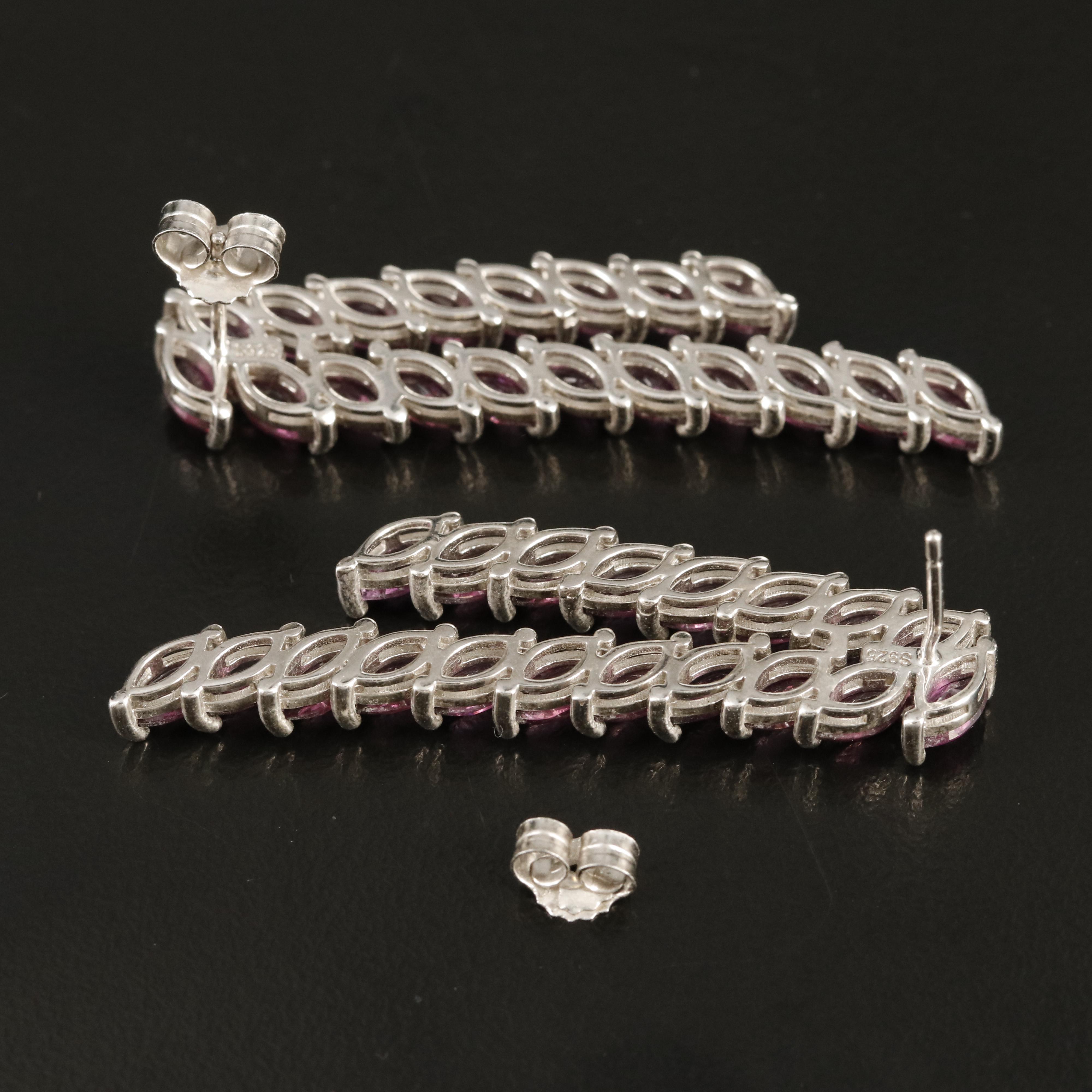 Sterling Rhodolite Garnet Earrings