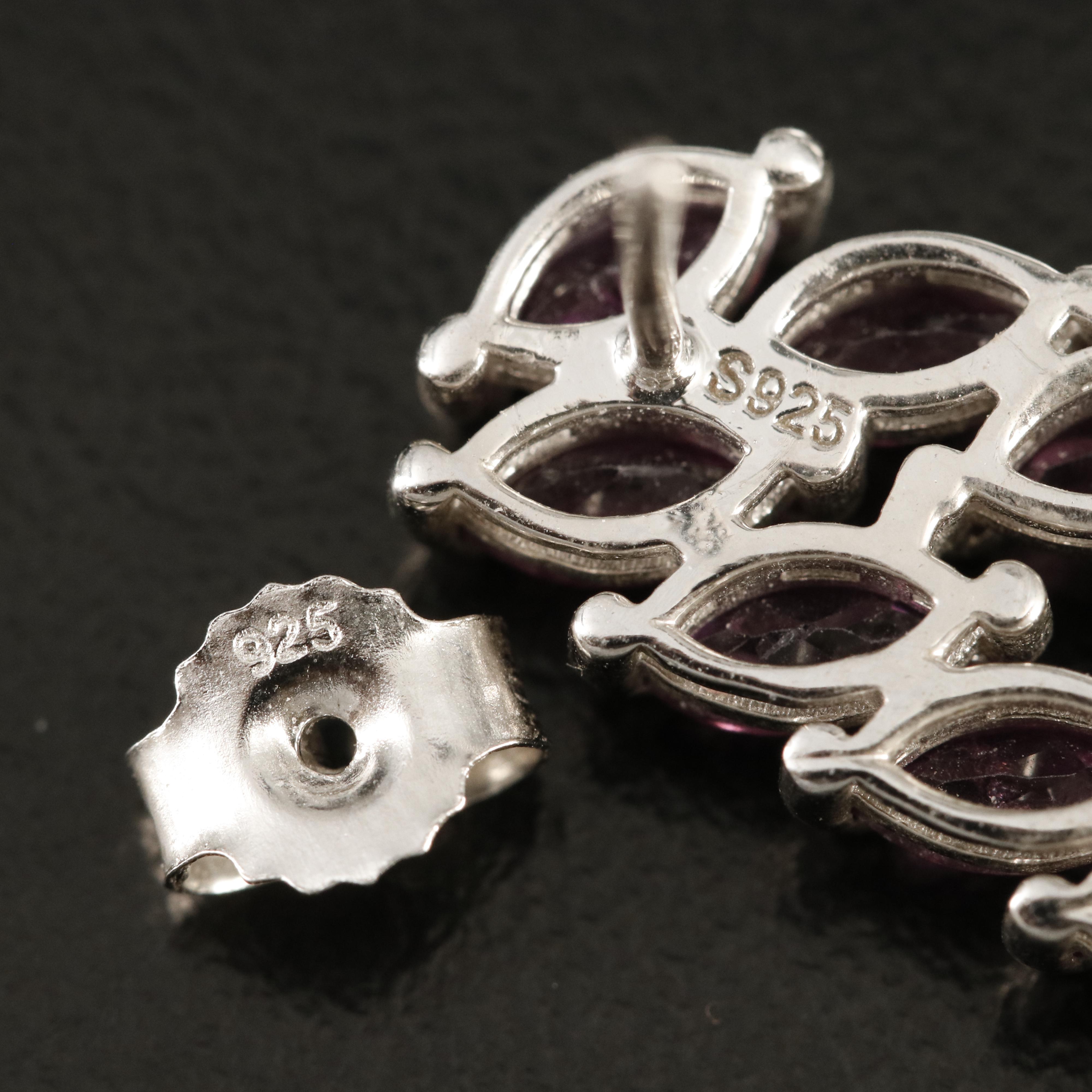 Sterling Rhodolite Garnet Earrings